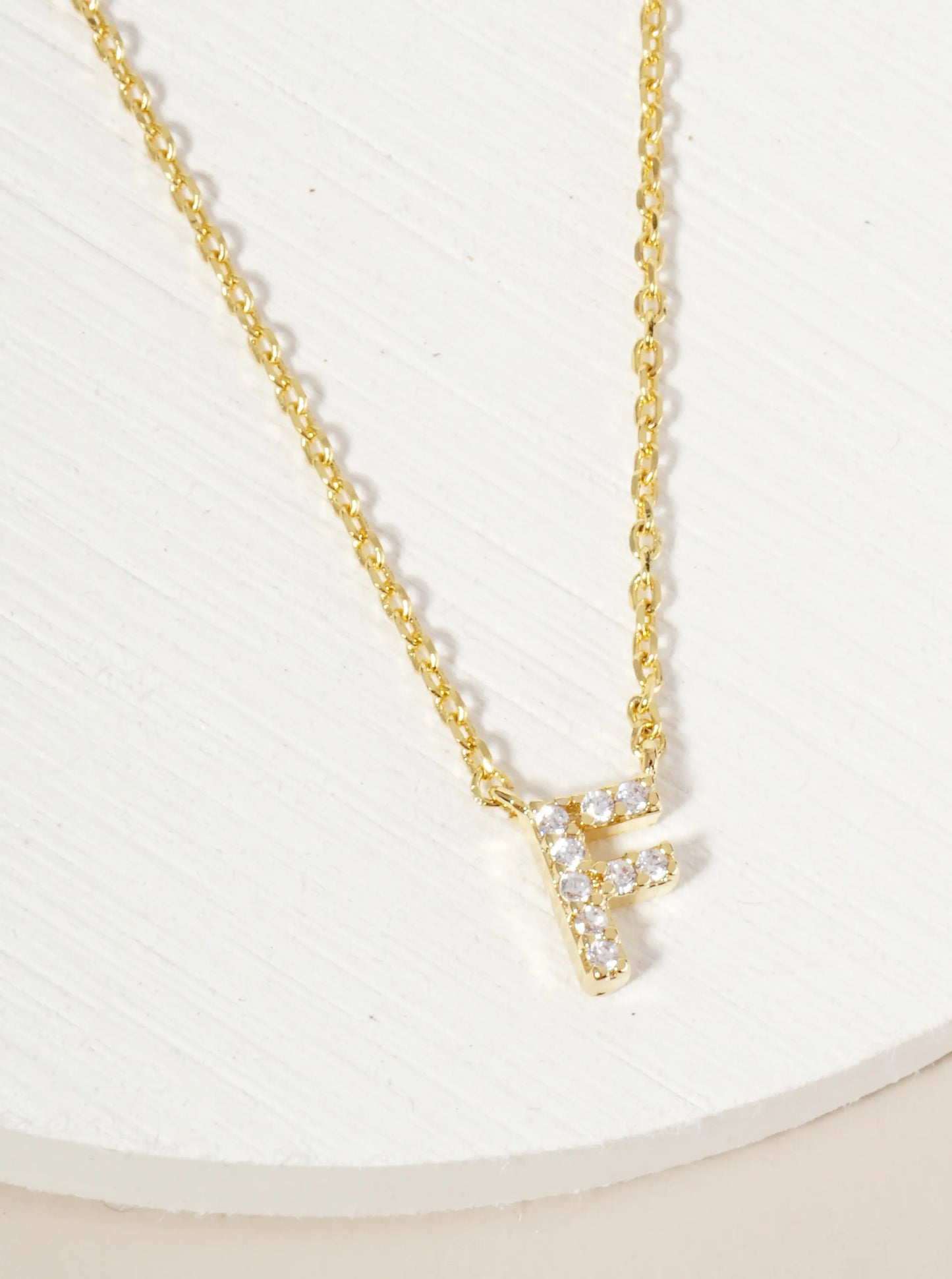 18K Gold Dipped Micro CZ Pave Initial Pendant Necklace