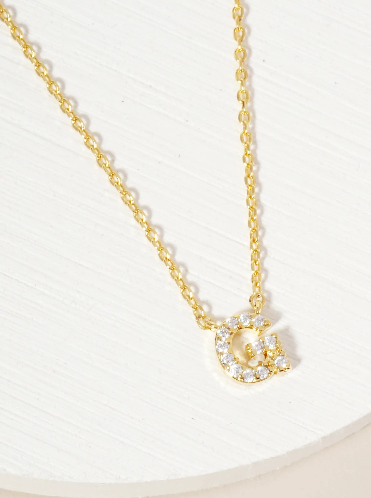 18K Gold Dipped Micro CZ Pave Initial Pendant Necklace