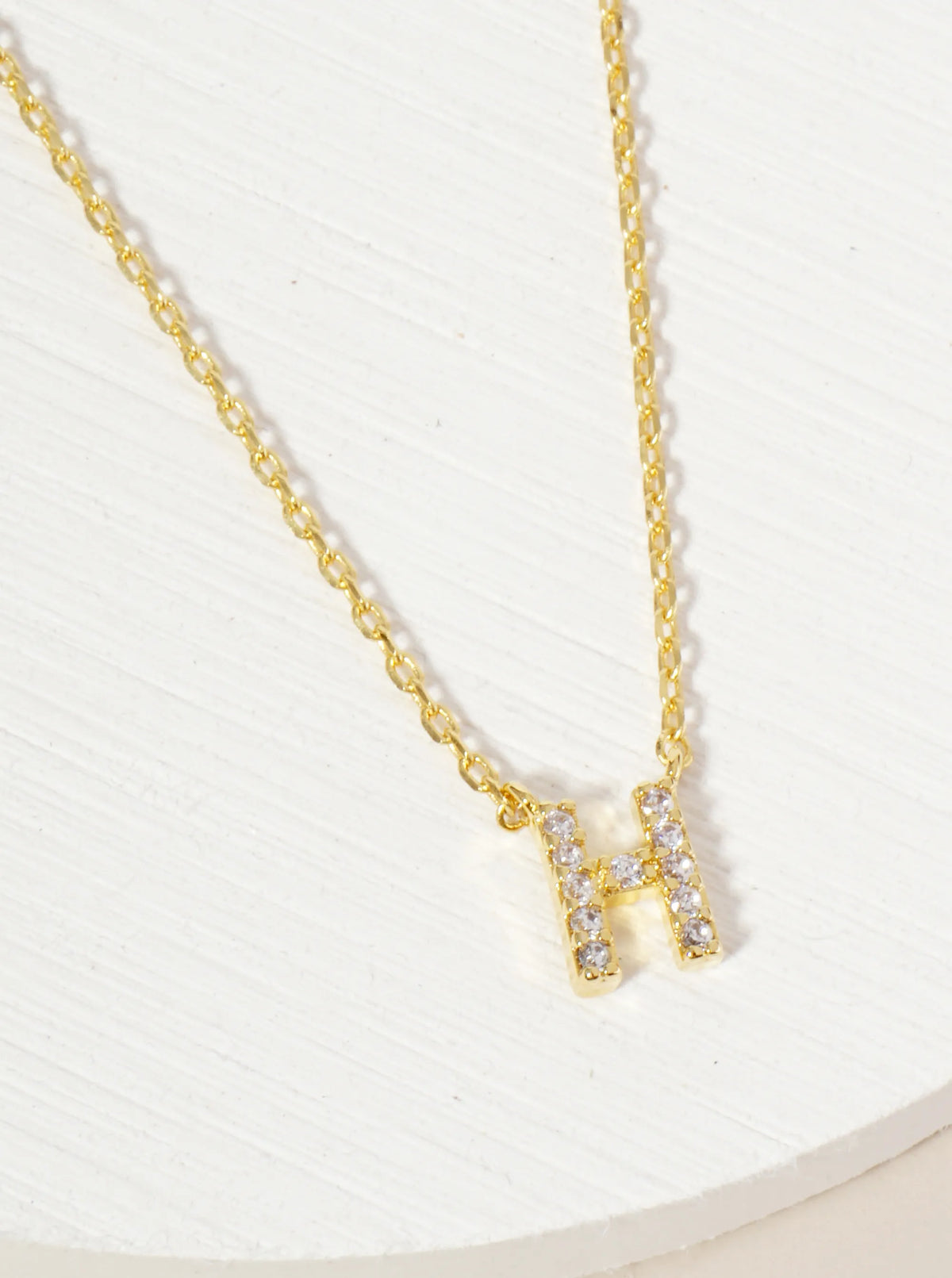 18K Gold Dipped Micro CZ Pave Initial Pendant Necklace