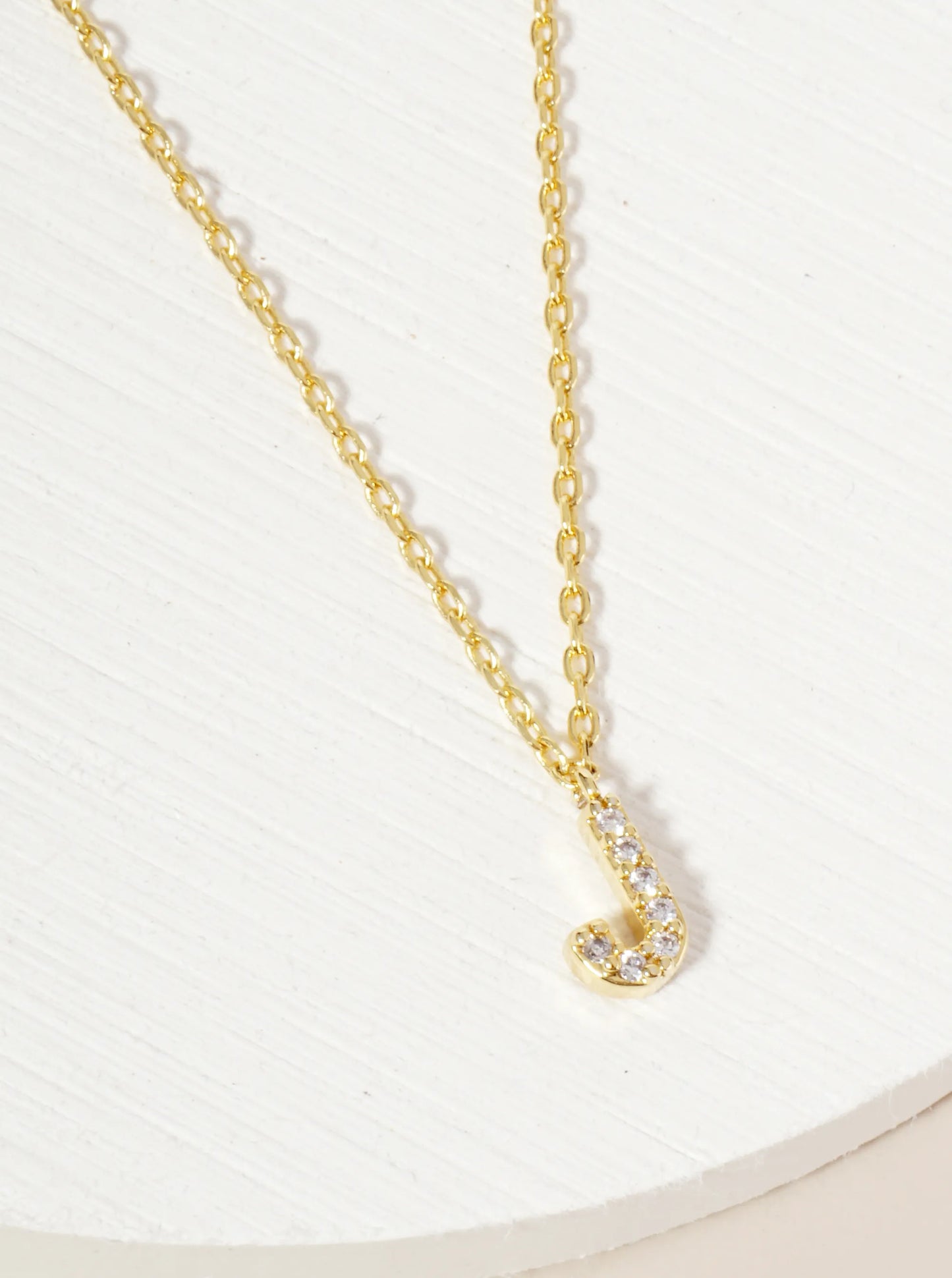 18K Gold Dipped Micro CZ Pave Initial Pendant Necklace