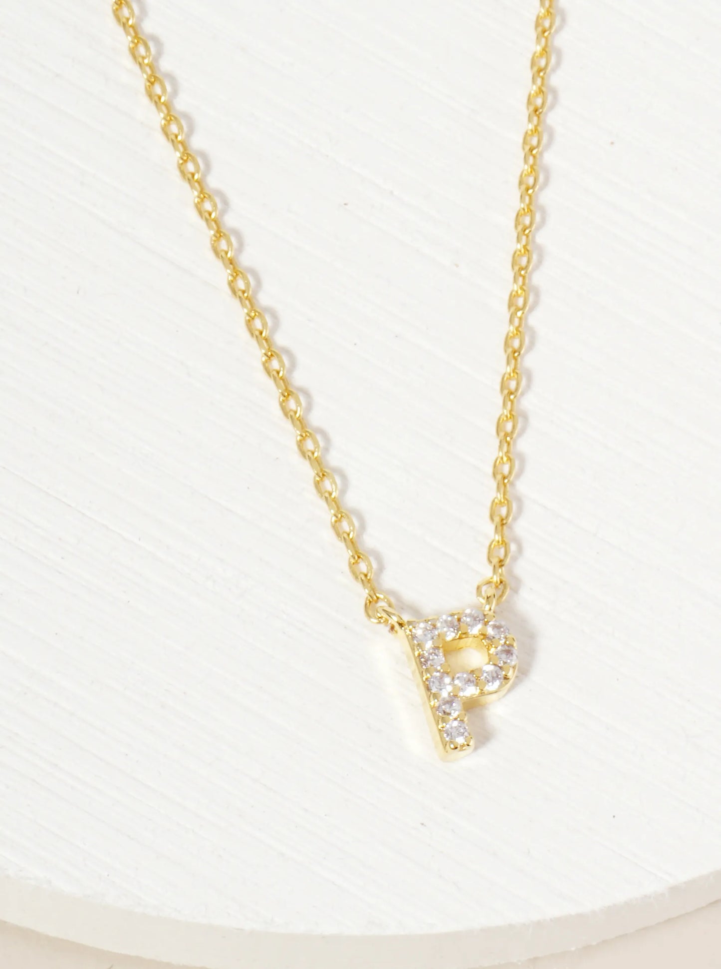 18K Gold Dipped Micro CZ Pave Initial Pendant Necklace