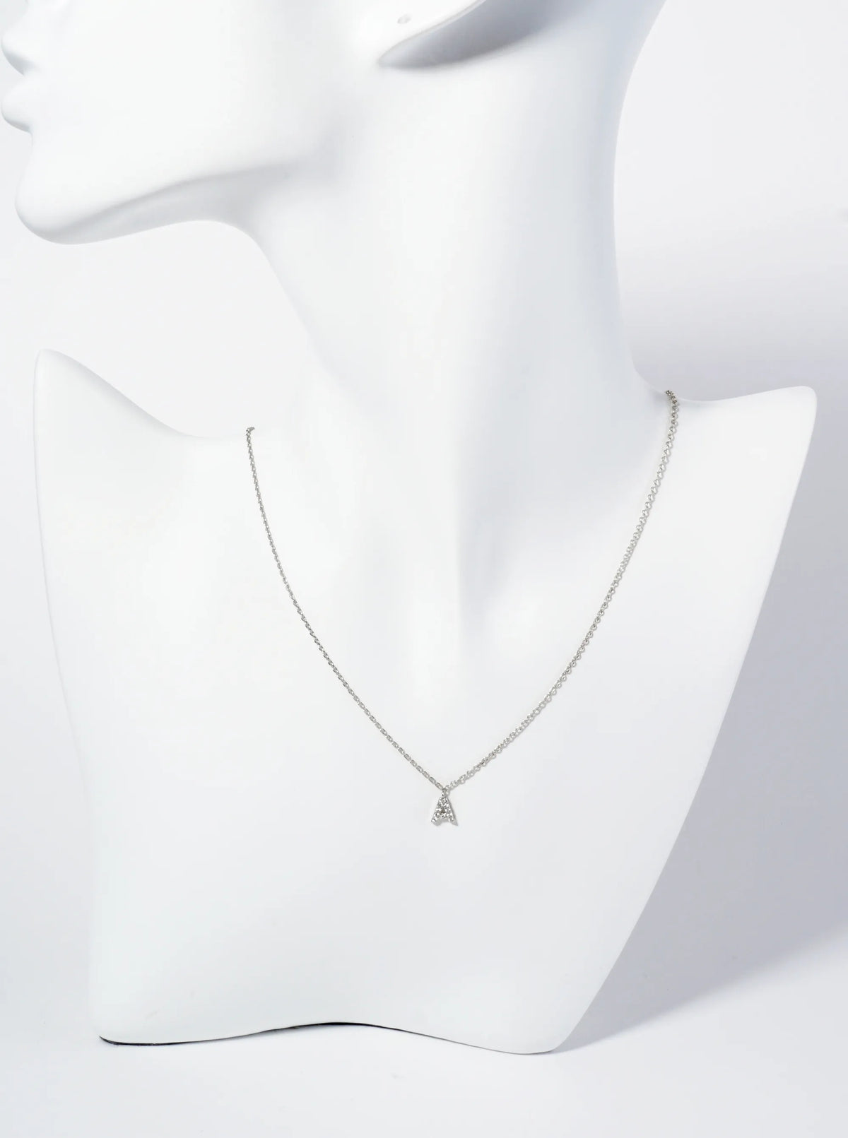 18K Gold Dipped Micro CZ Pave Initial Pendant Necklace