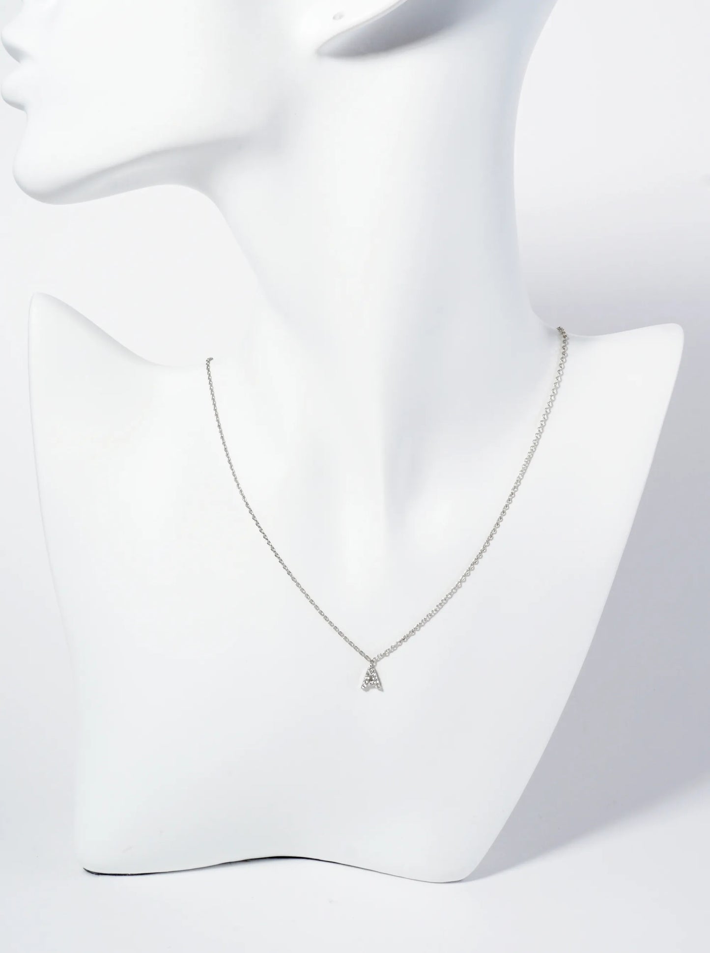 18K Gold Dipped Micro CZ Pave Initial Pendant Necklace