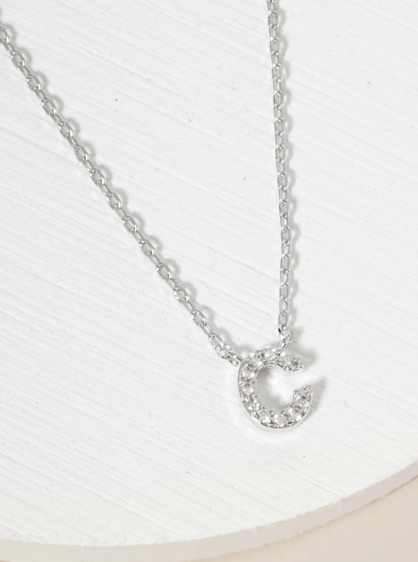 18K Gold Dipped Micro CZ Pave Initial Pendant Necklace
