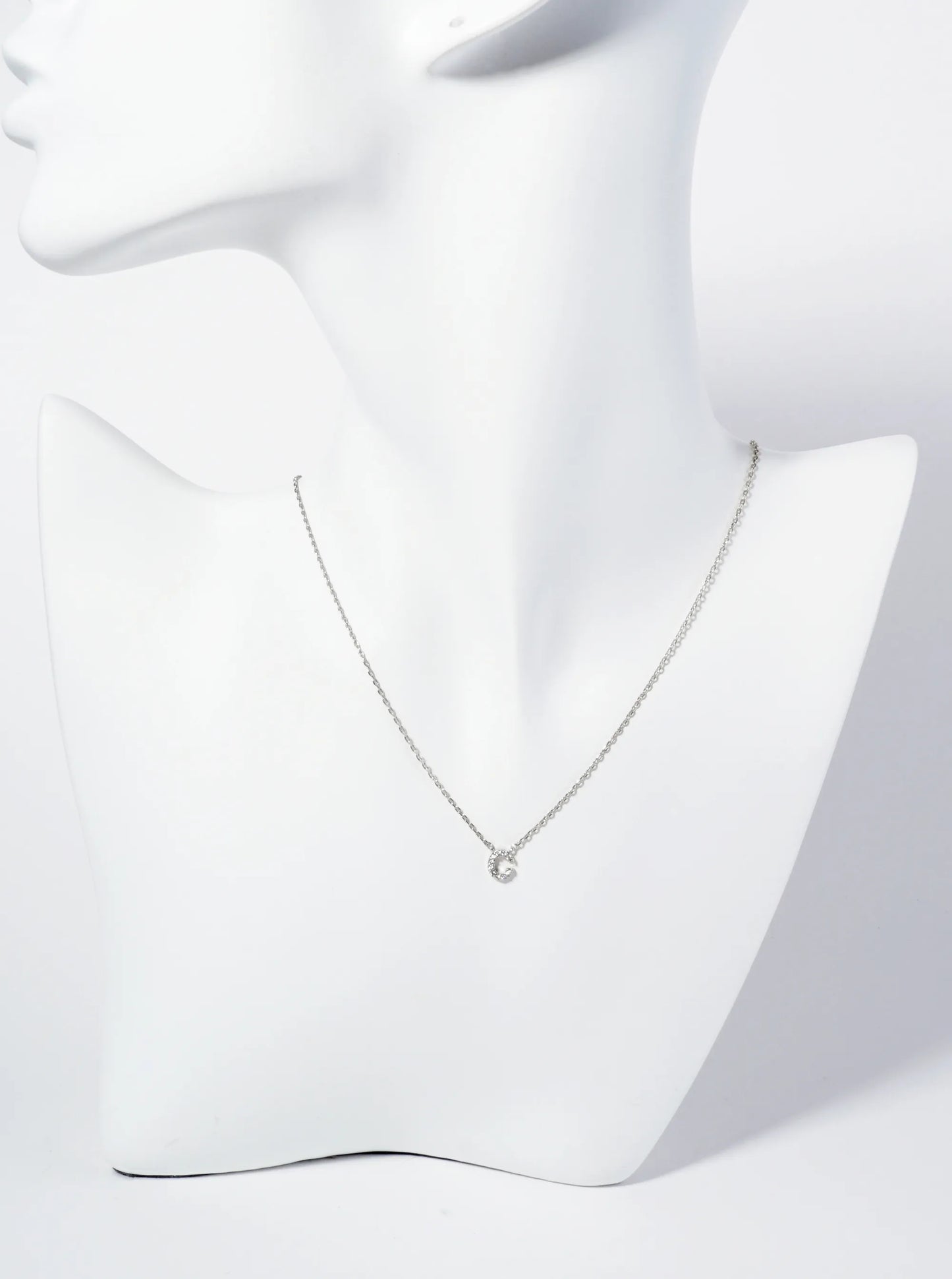 18K Gold Dipped Micro CZ Pave Initial Pendant Necklace