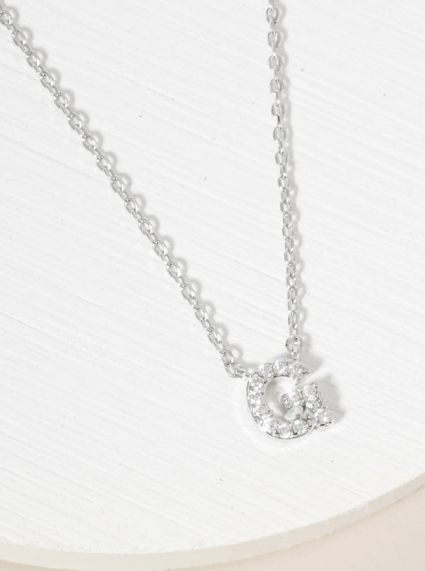 18K Gold Dipped Micro CZ Pave Initial Pendant Necklace