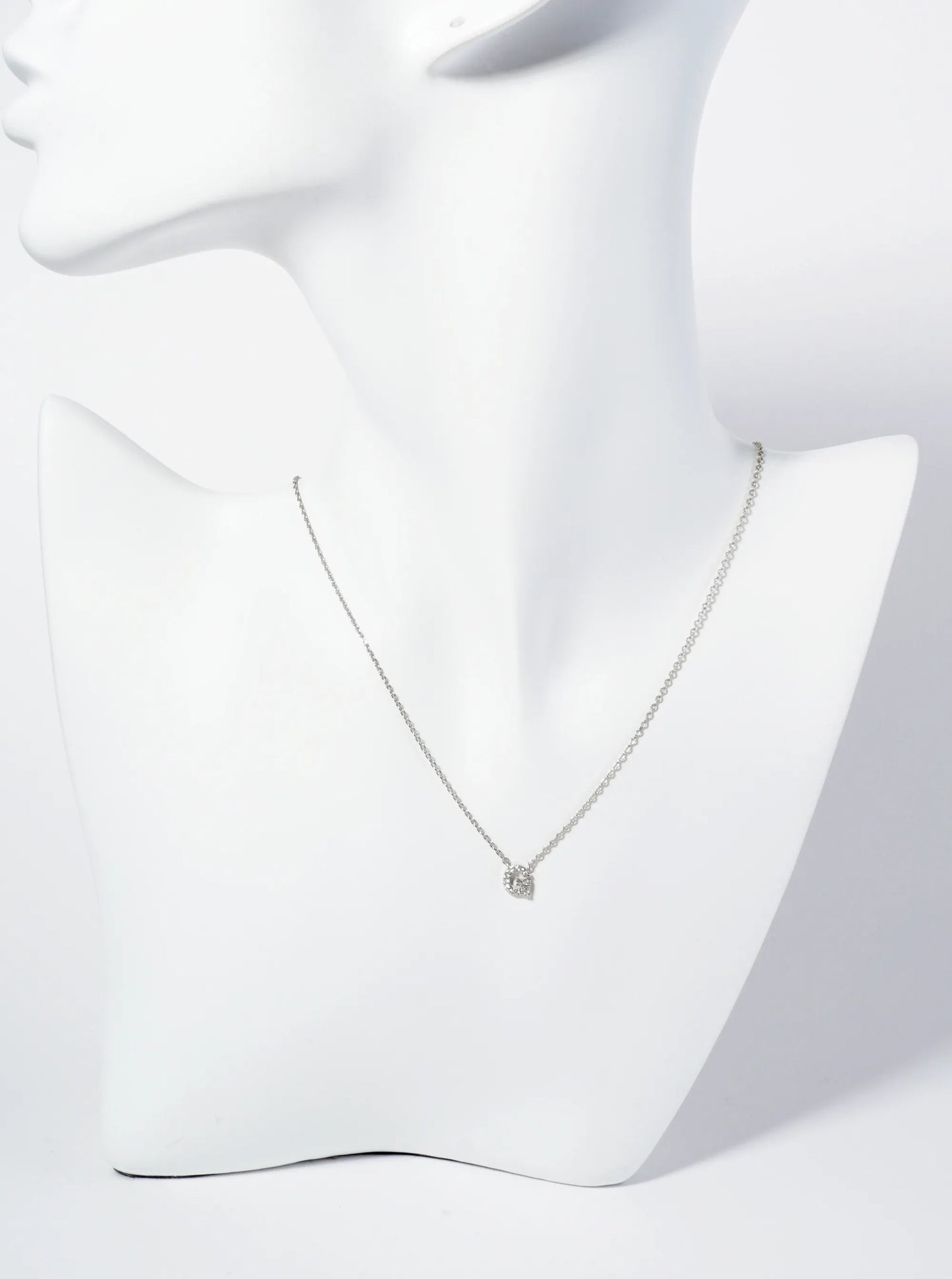 18K Gold Dipped Micro CZ Pave Initial Pendant Necklace