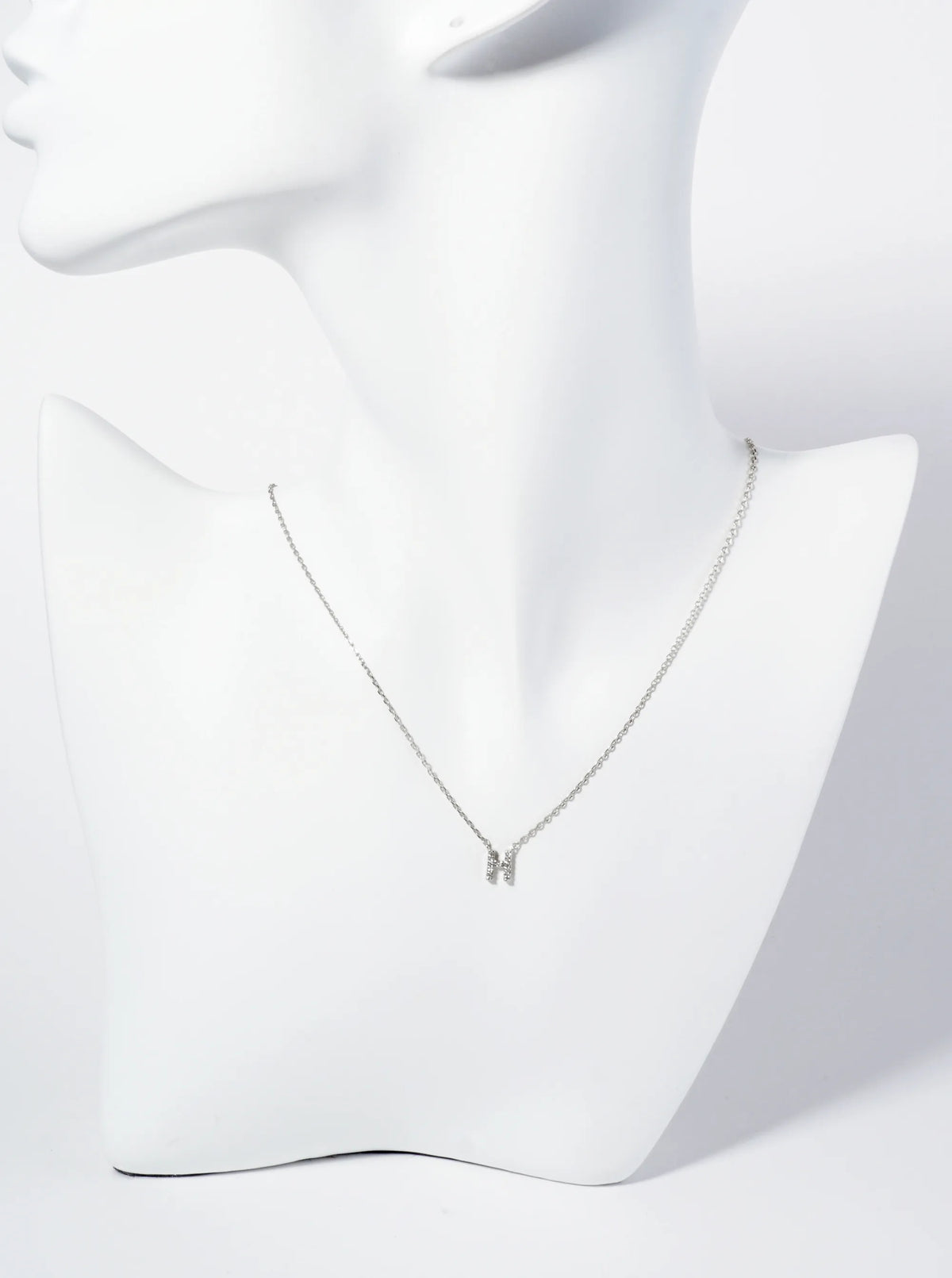 18K Gold Dipped Micro CZ Pave Initial Pendant Necklace