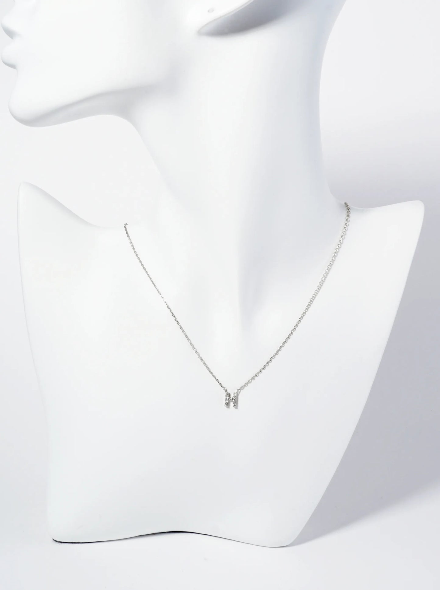 18K Gold Dipped Micro CZ Pave Initial Pendant Necklace