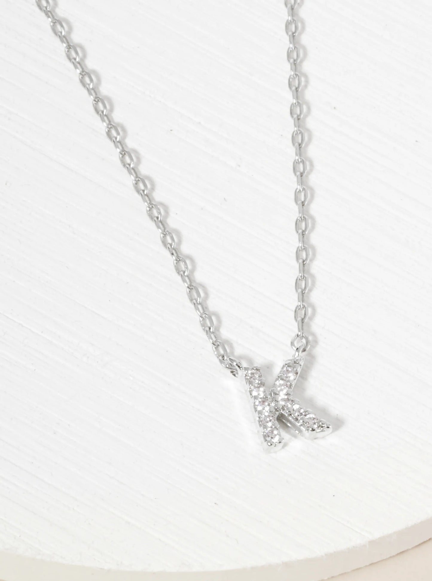 18K Gold Dipped Micro CZ Pave Initial Pendant Necklace
