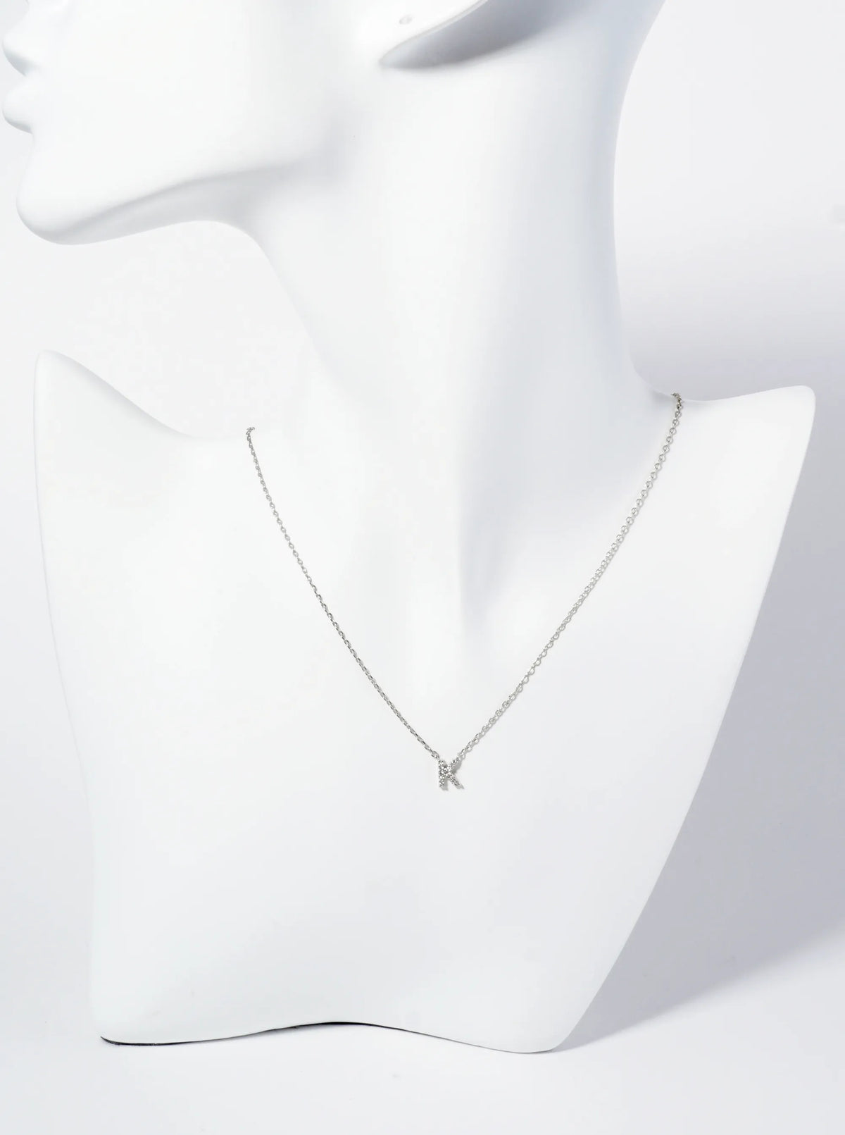 18K Gold Dipped Micro CZ Pave Initial Pendant Necklace