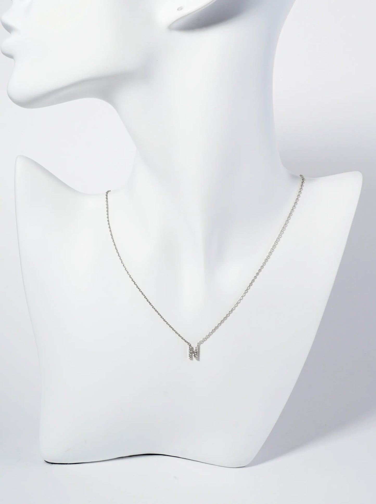 18K Gold Dipped Micro CZ Pave Initial Pendant Necklace