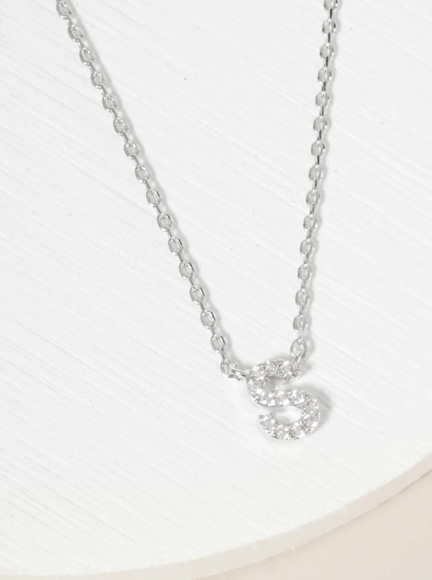 18K Gold Dipped Micro CZ Pave Initial Pendant Necklace
