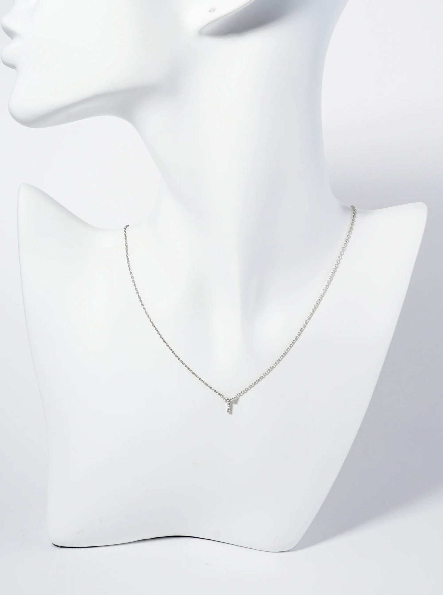 18K Gold Dipped Micro CZ Pave Initial Pendant Necklace