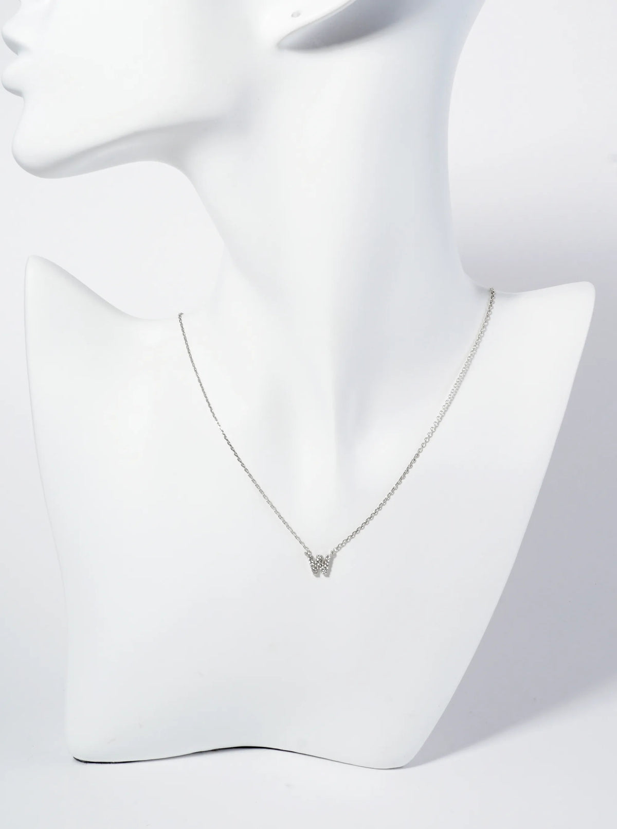 18K Gold Dipped Micro CZ Pave Initial Pendant Necklace