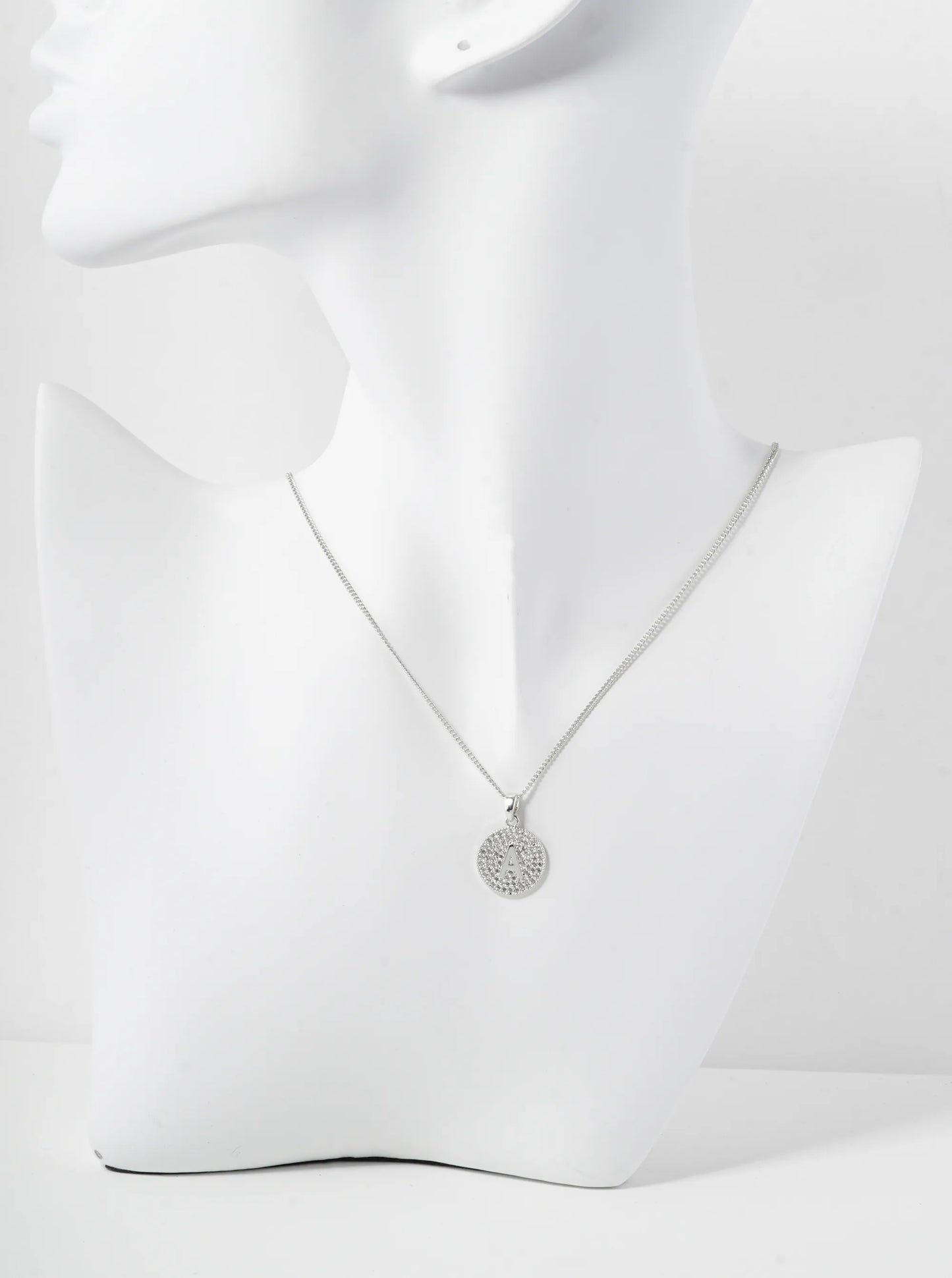 18K Gold Dipped Micro Pave Cubic Zirconia Initial Letter Pendant Necklace
