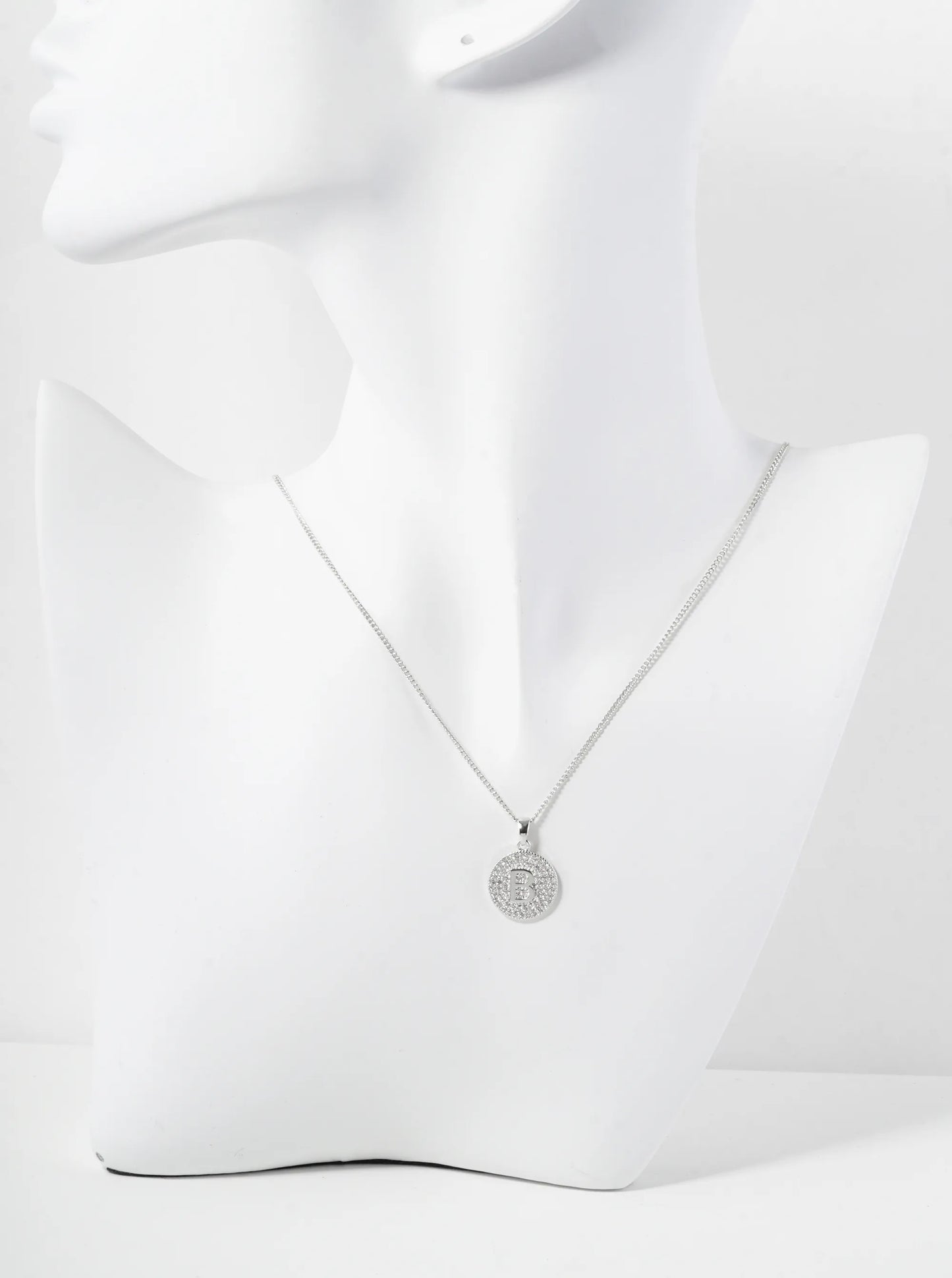 18K Gold Dipped Micro Pave Cubic Zirconia Initial Letter Pendant Necklace
