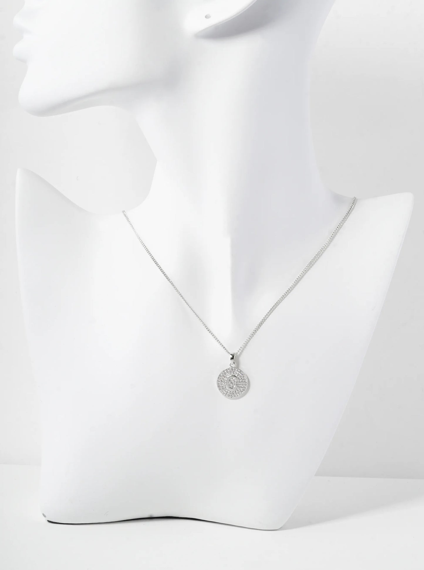 18K Gold Dipped Micro Pave Cubic Zirconia Initial Letter Pendant Necklace