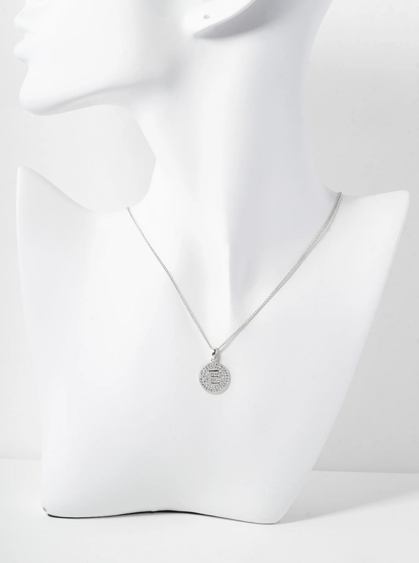 18K Gold Dipped Micro Pave Cubic Zirconia Initial Letter Pendant Necklace