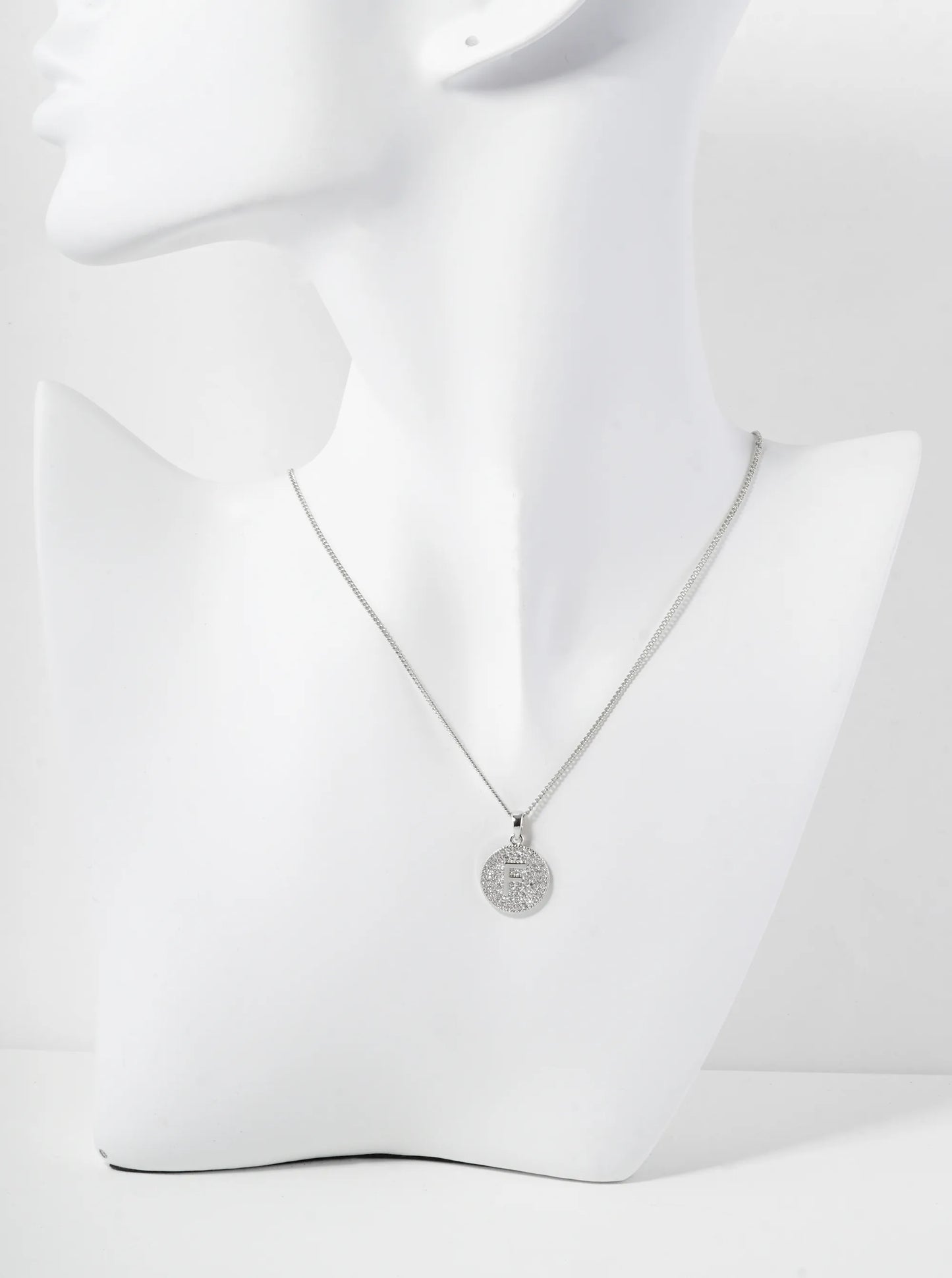 18K Gold Dipped Micro Pave Cubic Zirconia Initial Letter Pendant Necklace