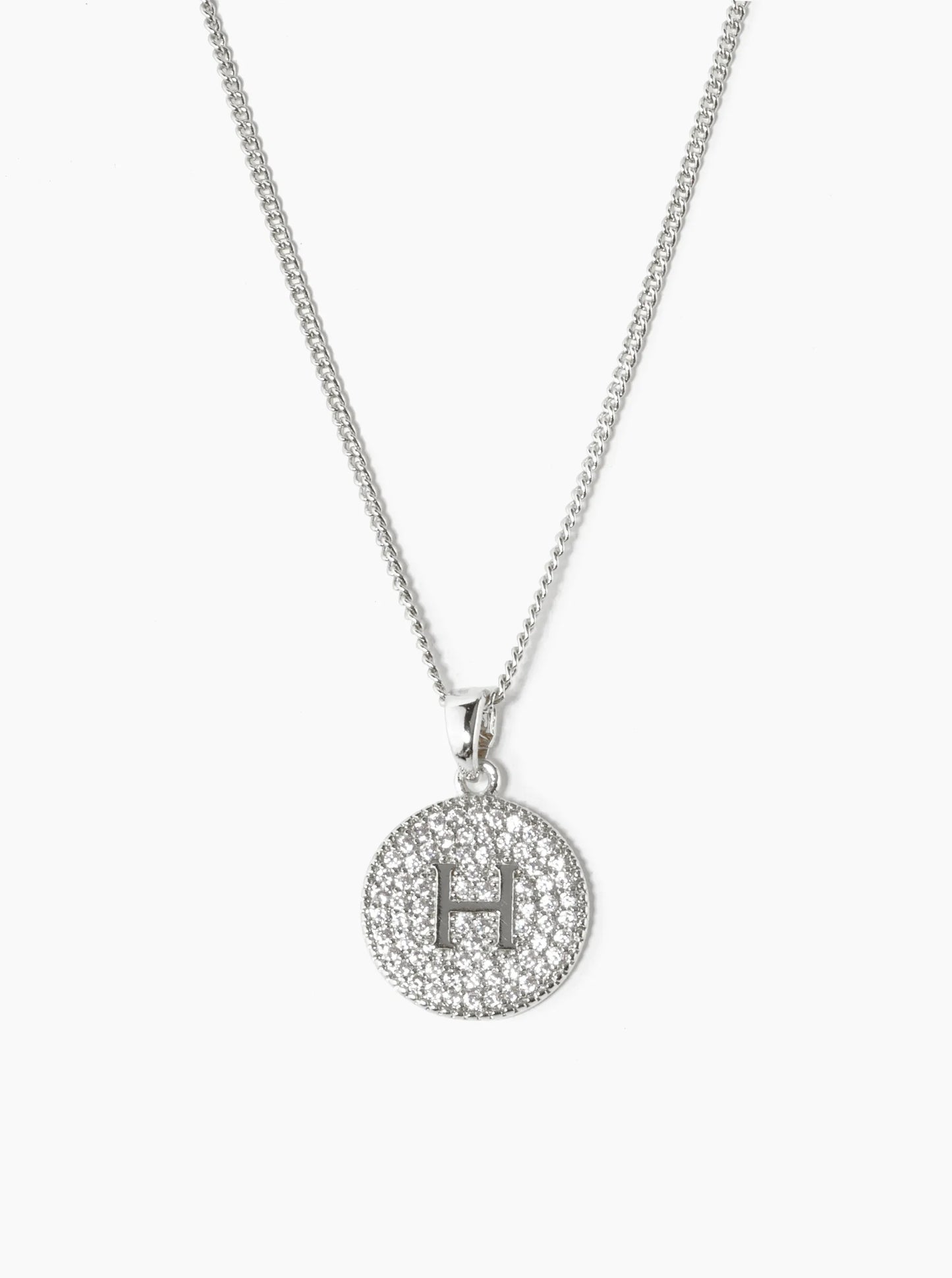 18K Gold Dipped Micro Pave Cubic Zirconia Initial Letter Pendant Necklace