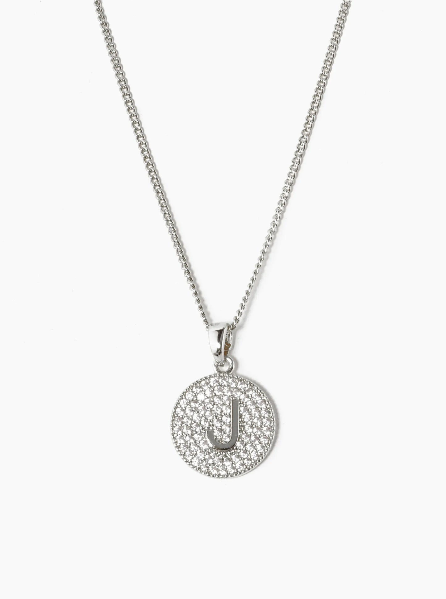 18K Gold Dipped Micro Pave Cubic Zirconia Initial Letter Pendant Necklace