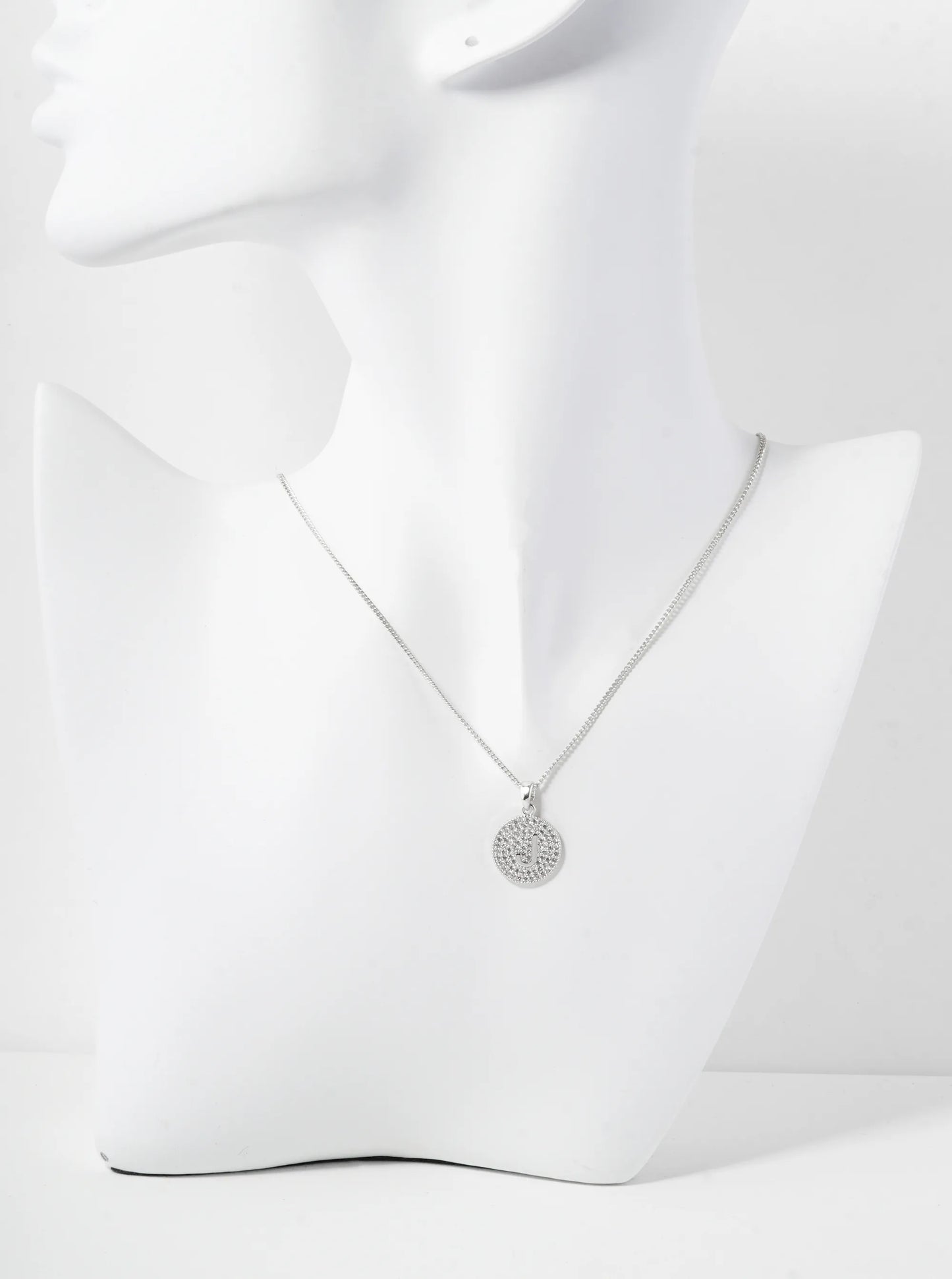 18K Gold Dipped Micro Pave Cubic Zirconia Initial Letter Pendant Necklace