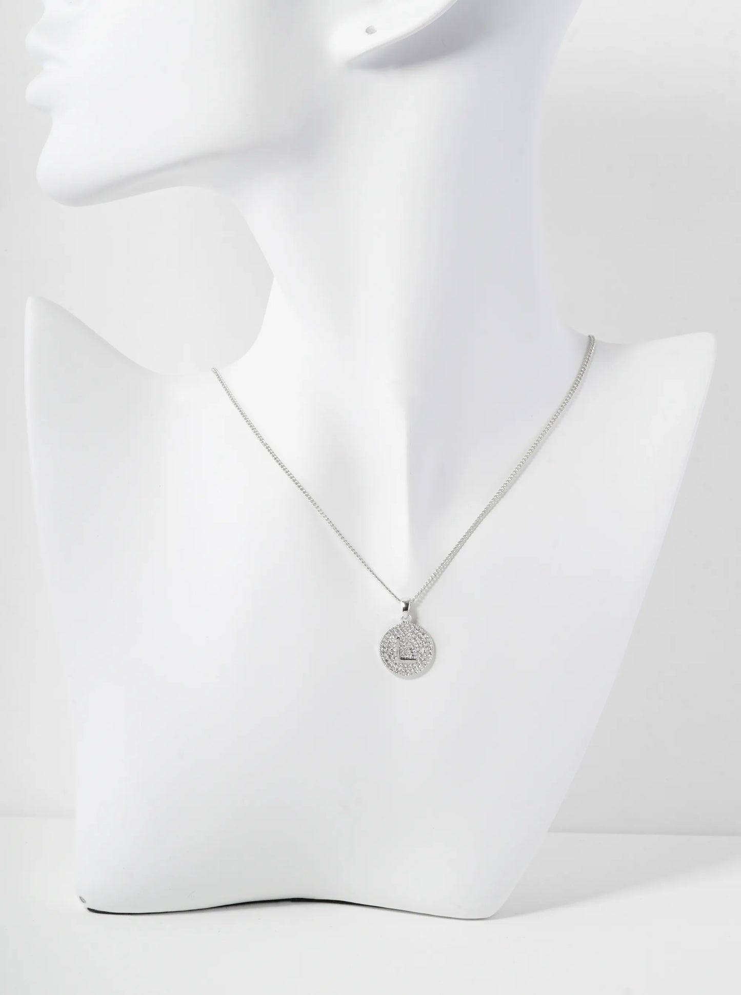 18K Gold Dipped Micro Pave Cubic Zirconia Initial Letter Pendant Necklace