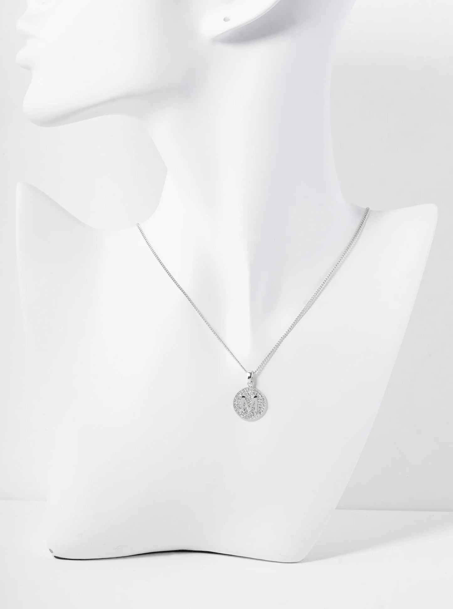 18K Gold Dipped Micro Pave Cubic Zirconia Initial Letter Pendant Necklace