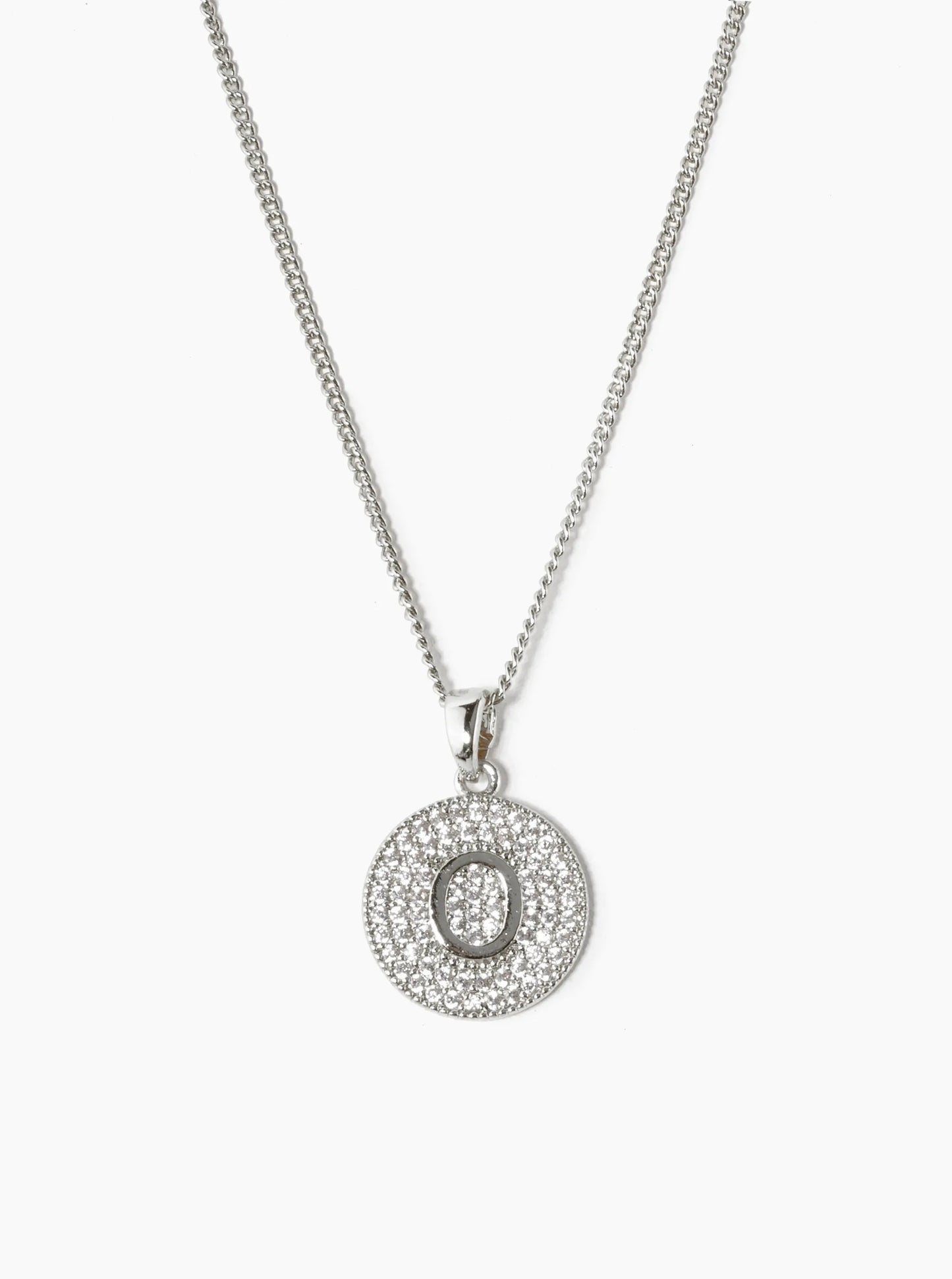 18K Gold Dipped Micro Pave Cubic Zirconia Initial Letter Pendant Necklace