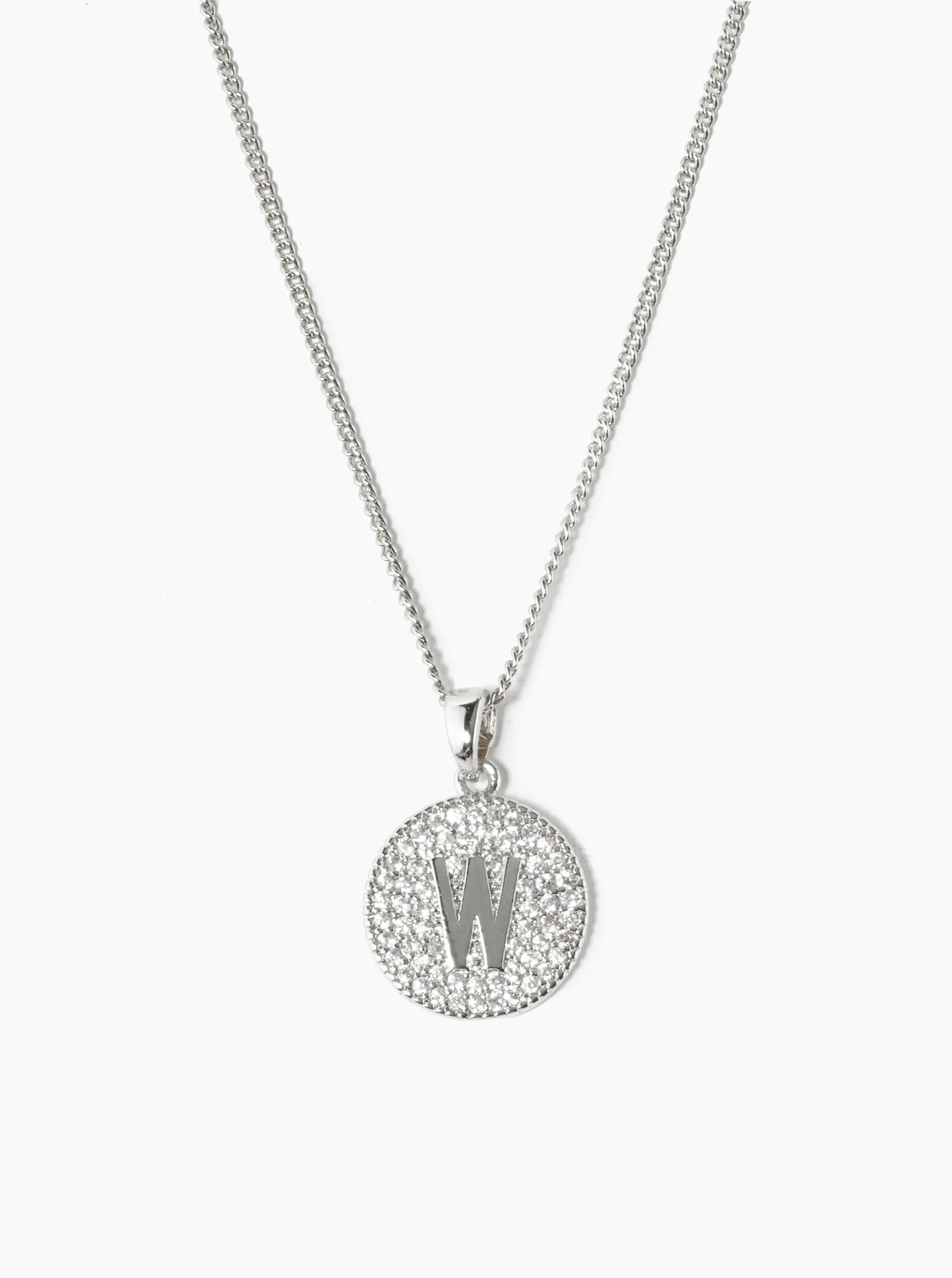 18K Gold Dipped Micro Pave Cubic Zirconia Initial Letter Pendant Necklace