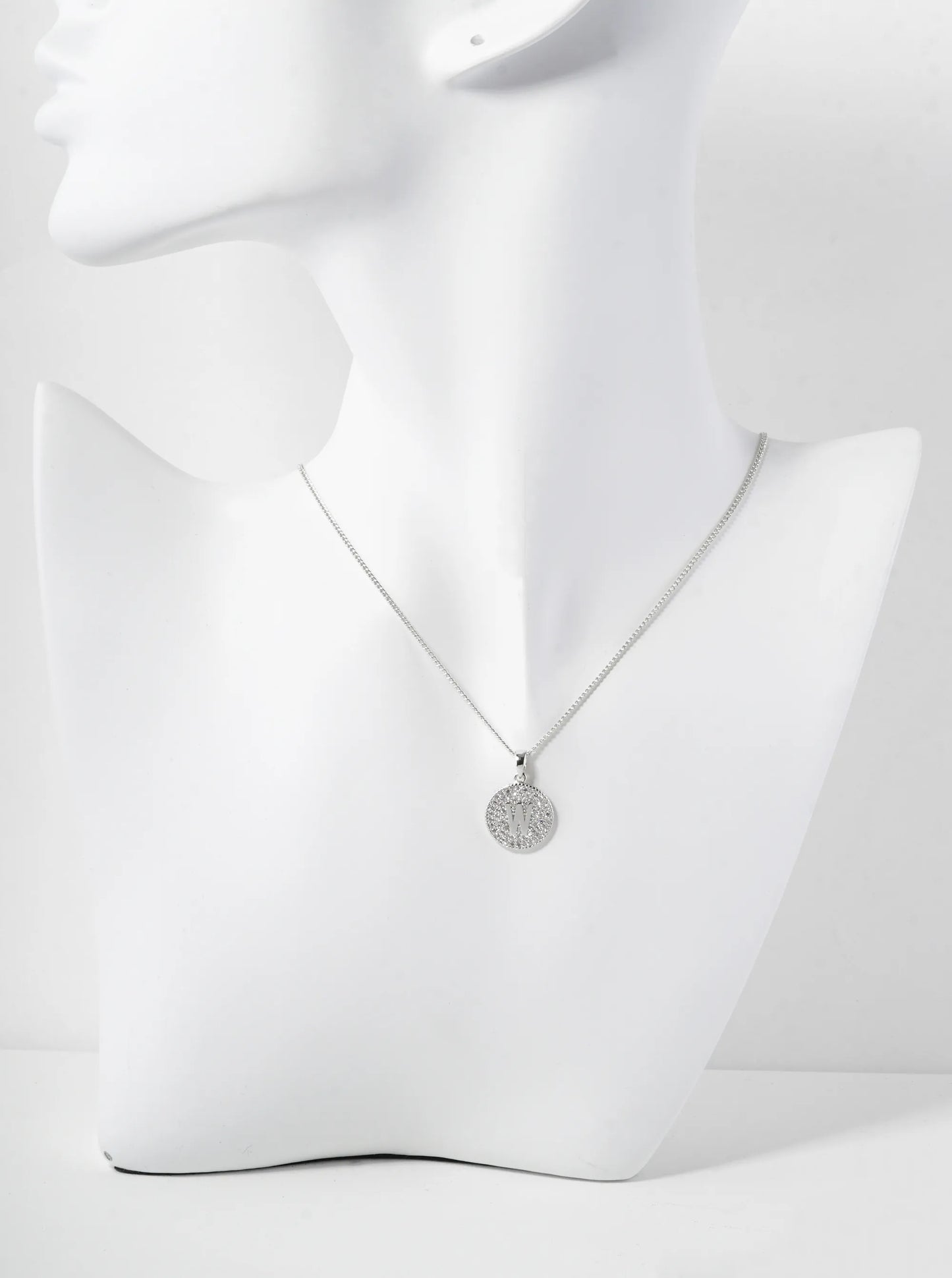 18K Gold Dipped Micro Pave Cubic Zirconia Initial Letter Pendant Necklace