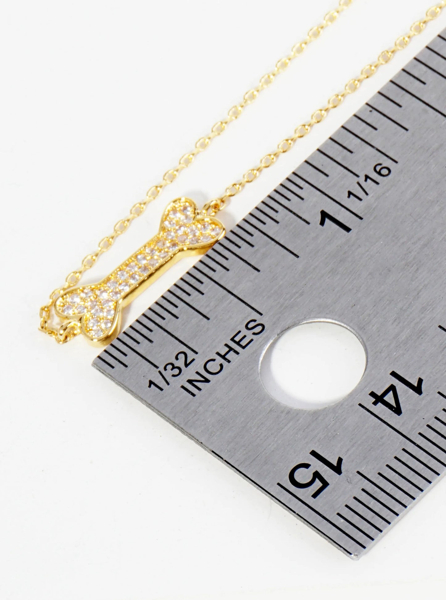 18K Gold Dipped Micro Pave Set CZ Dog Treat Brass Chain Anklet