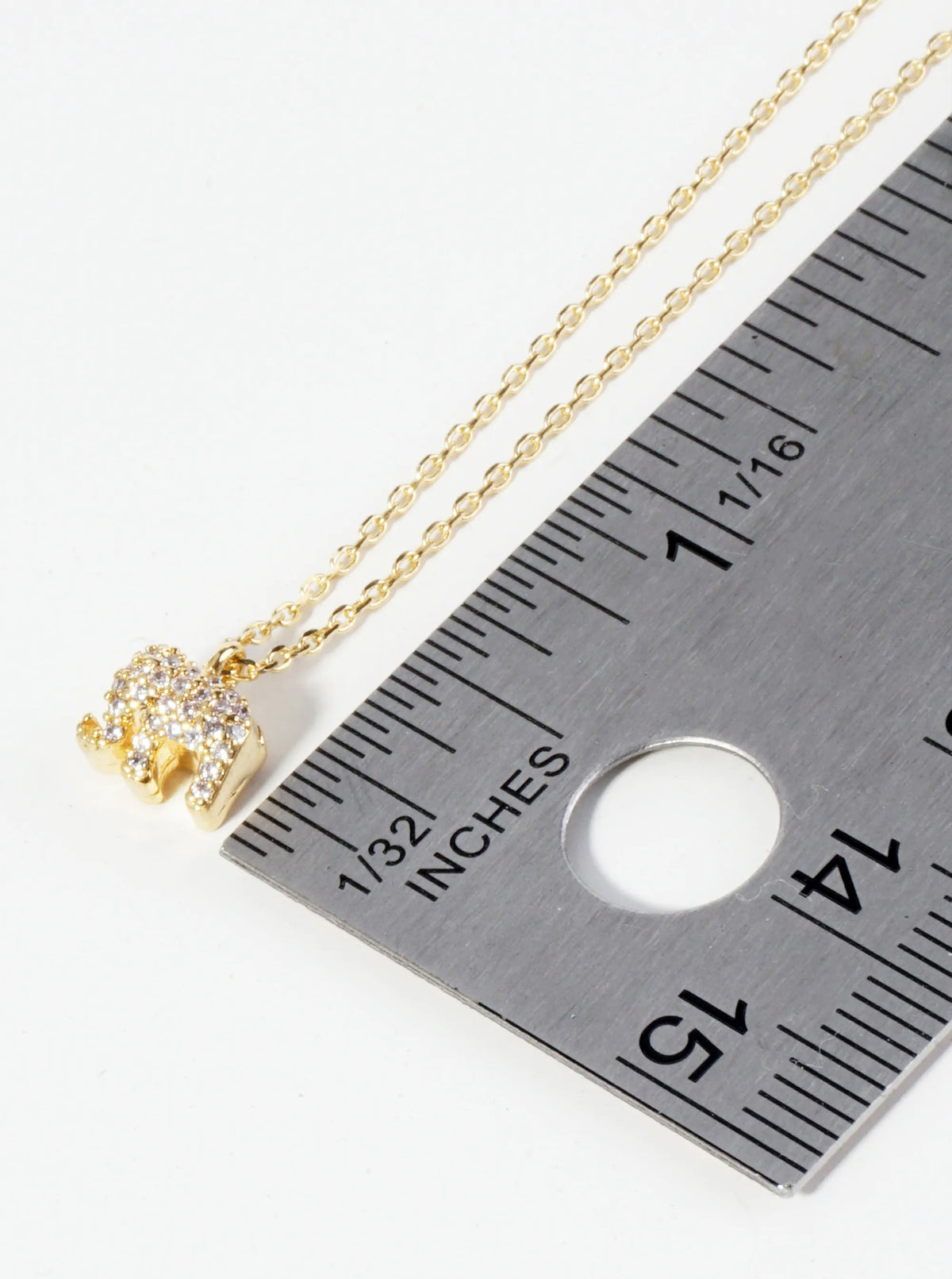 18K Gold Dipped Micro Pave Set CZ Elephant Pendant Necklace