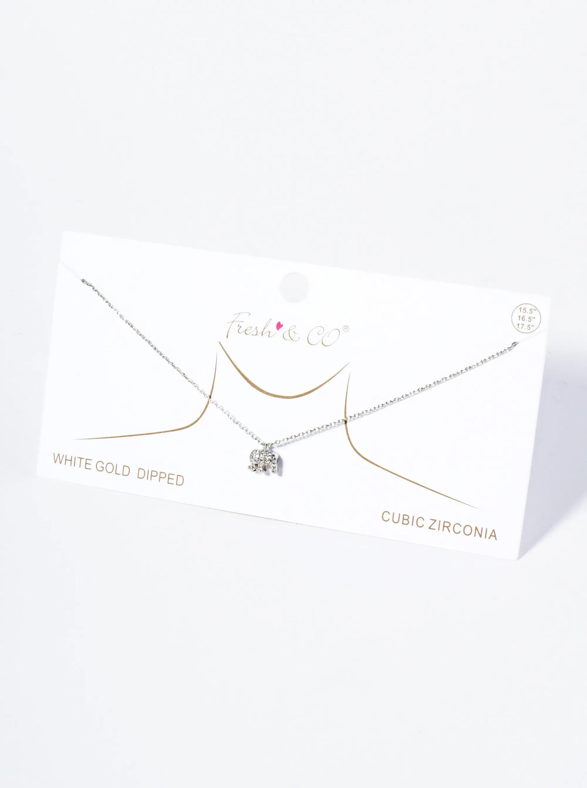 18K Gold Dipped Micro Pave Set CZ Elephant Pendant Necklace