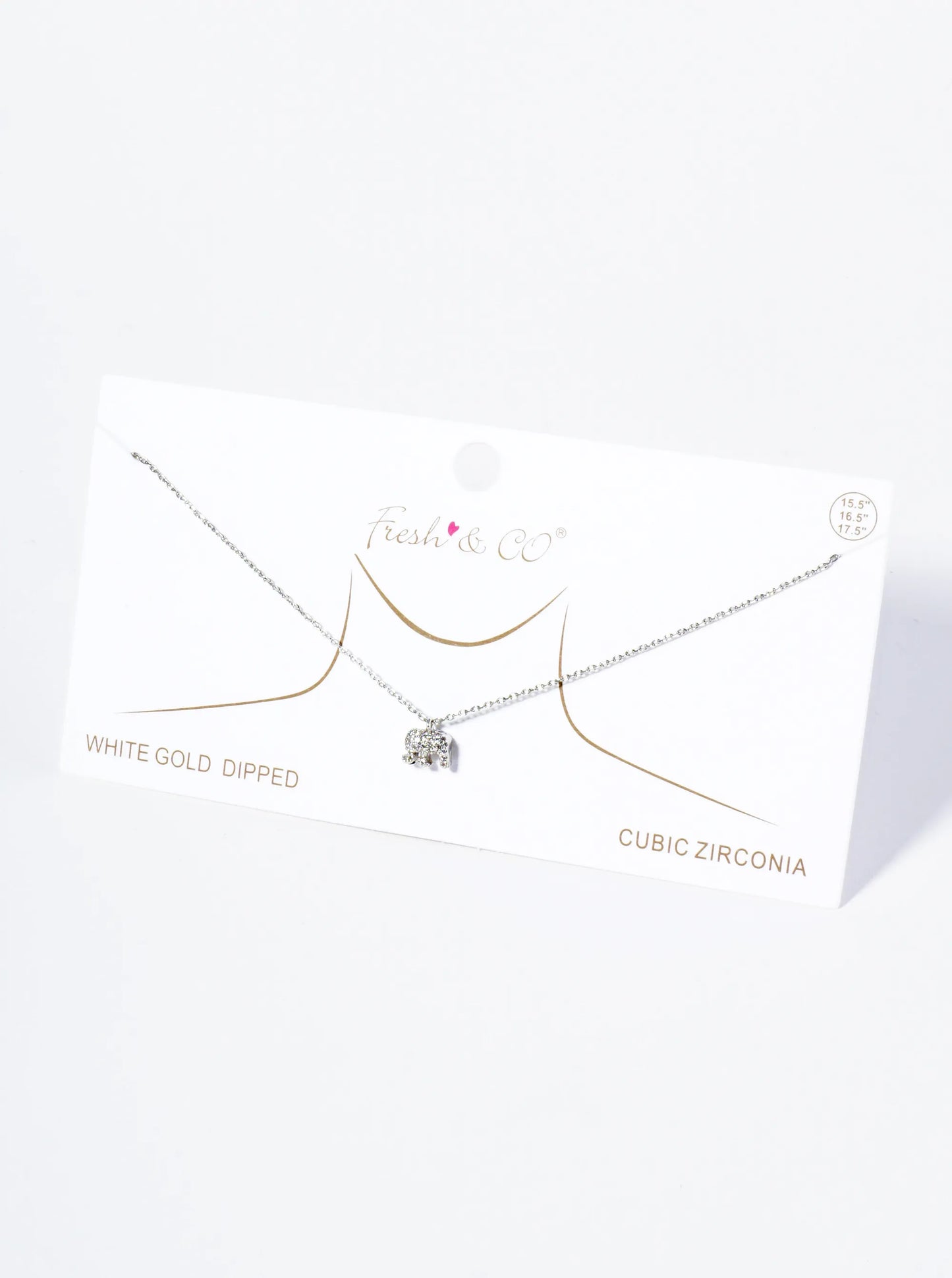 18K Gold Dipped Micro Pave Set CZ Elephant Pendant Necklace