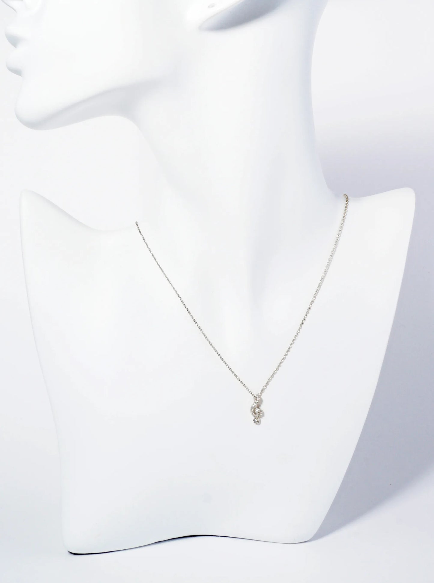 18K Gold Dipped Micro Pave Set CZ Musical Note Pendant Necklace