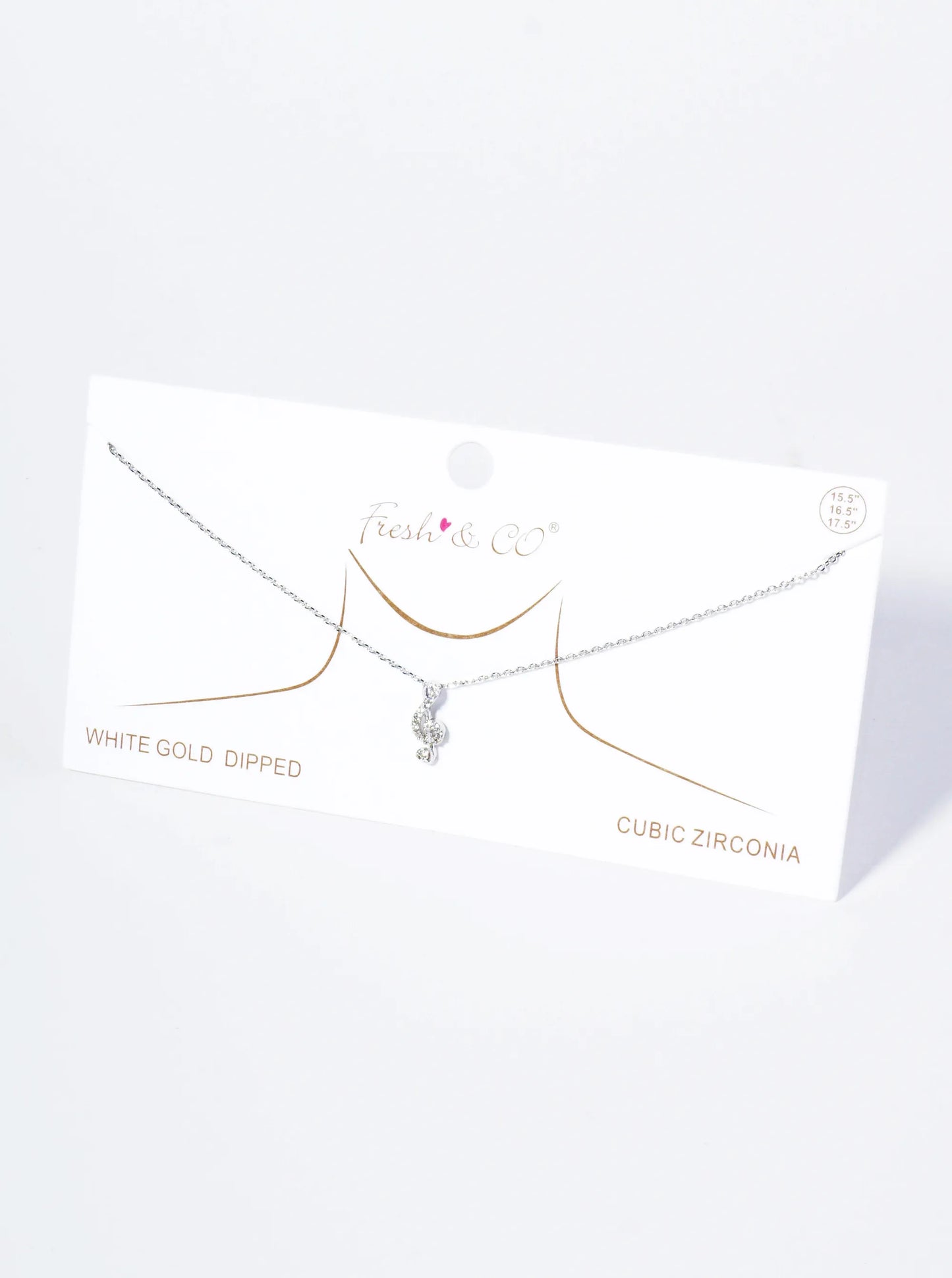 18K Gold Dipped Micro Pave Set CZ Musical Note Pendant Necklace