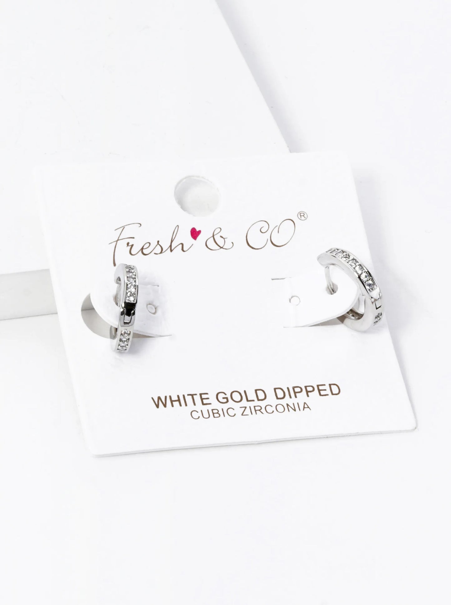 18K Gold Dipped Micro Pave Set Cubic Zirconia 12mm Huggie Hoop Earrings