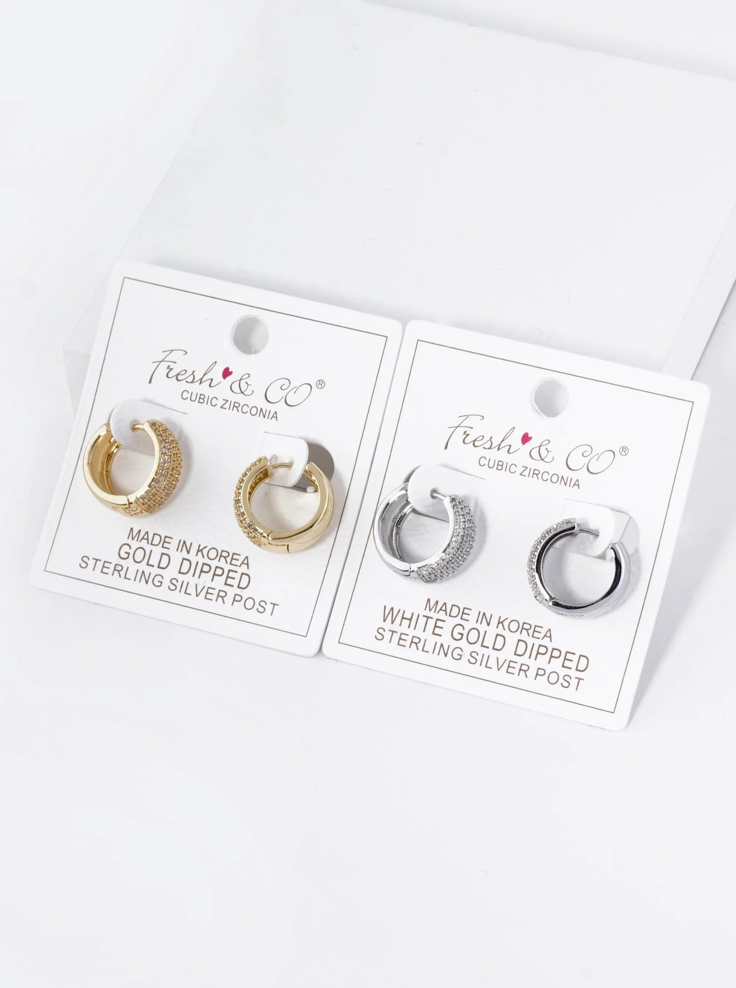 18K Gold Dipped Micro Pave Set Cubic Zirconia 15mm Huggie Hoop Earrings