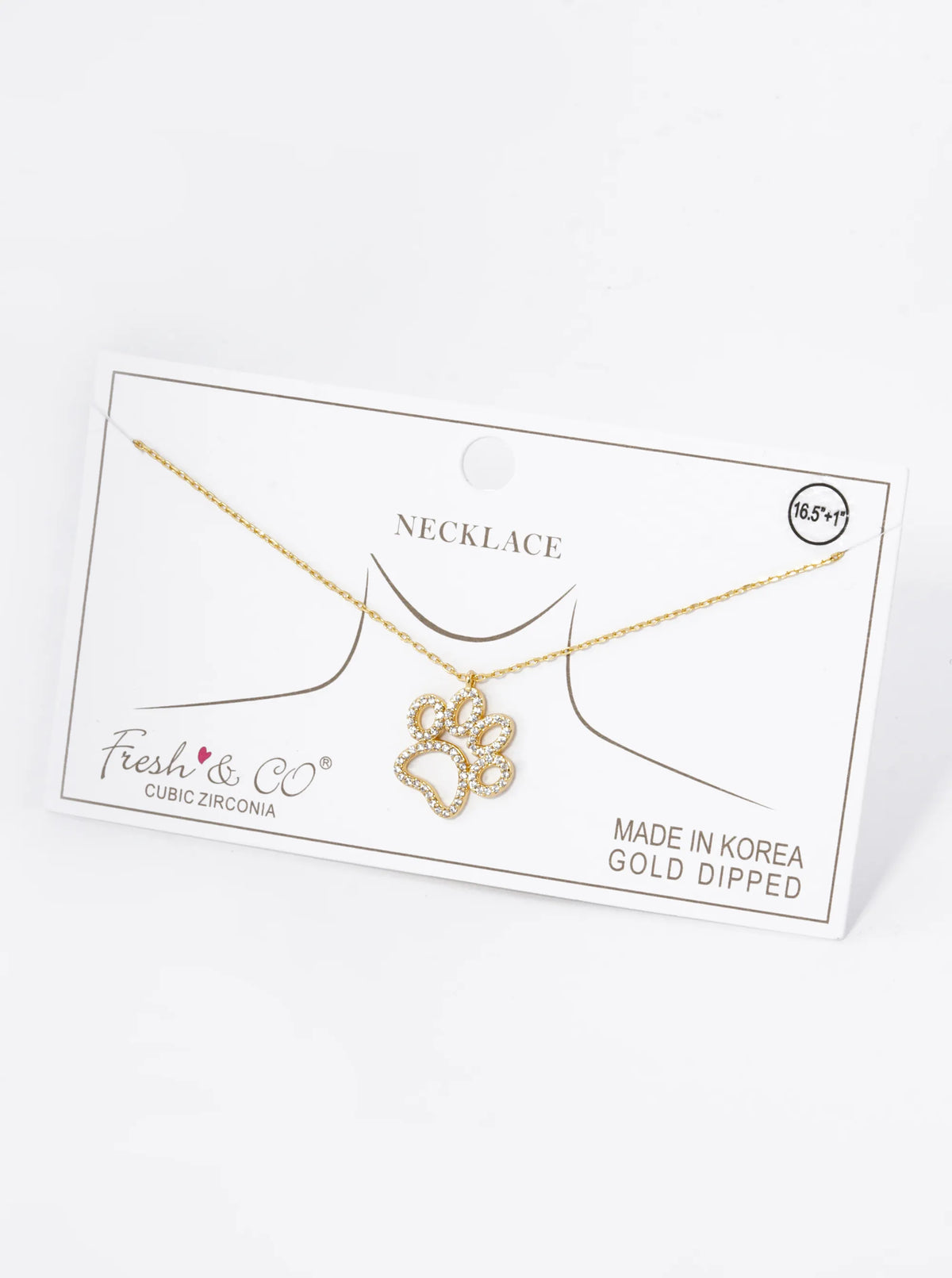 18K Gold Dipped Micro Pave Set Cubic Zirconia Dog Paw Game Day Mascot Pendant Necklace