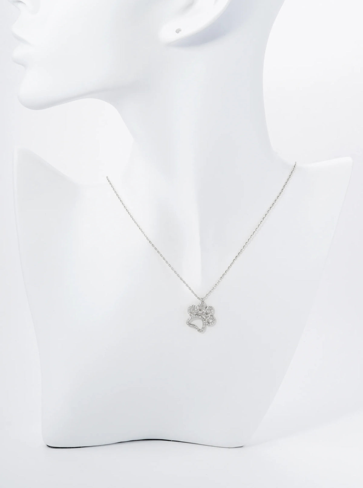 18K Gold Dipped Micro Pave Set Cubic Zirconia Dog Paw Game Day Mascot Pendant Necklace