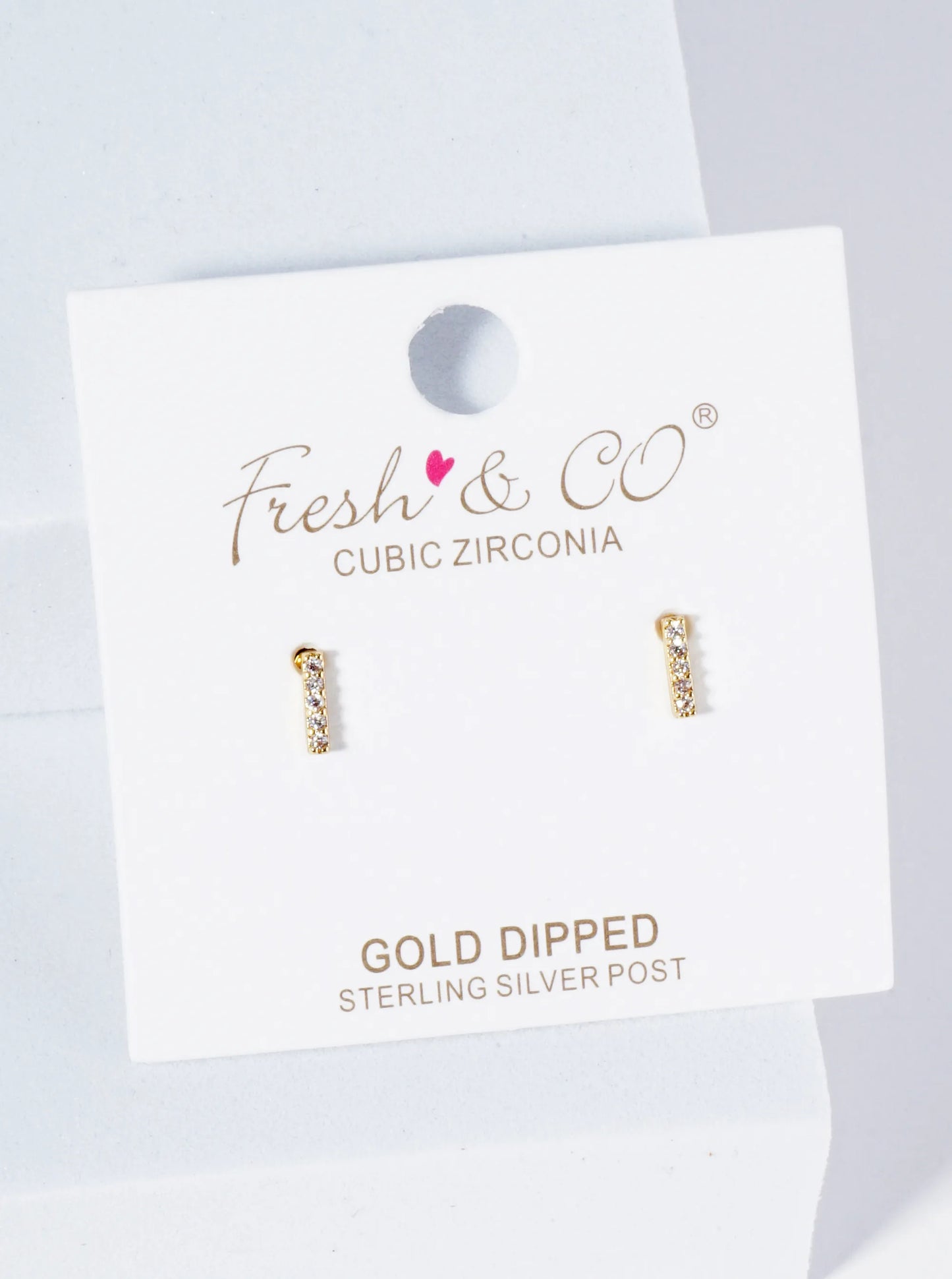 18K Gold Dipped Micro Pave Set Cubic Zirconia Initial Stud Earrings