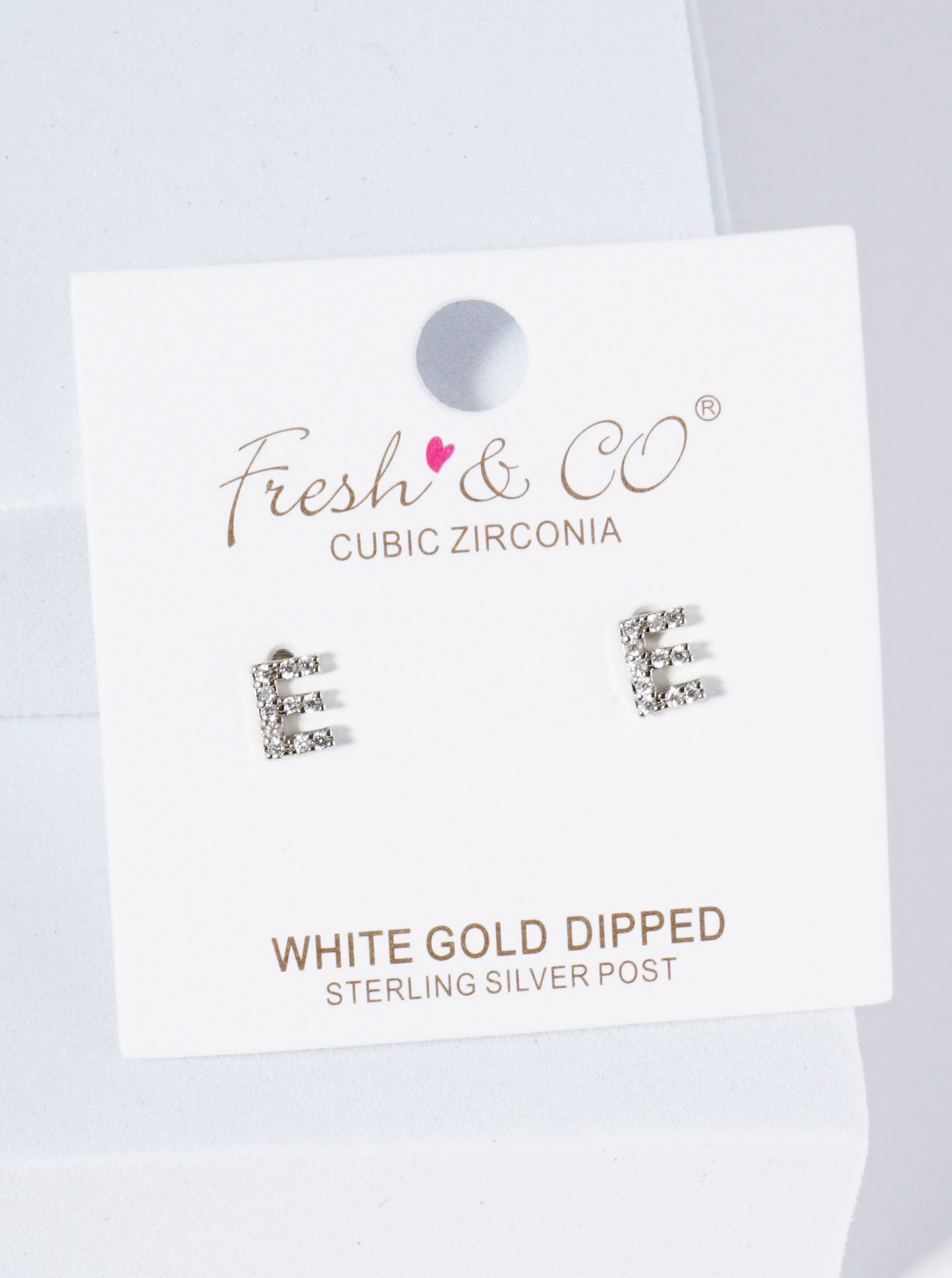 18K Gold Dipped Micro Pave Set Cubic Zirconia Initial Stud Earrings