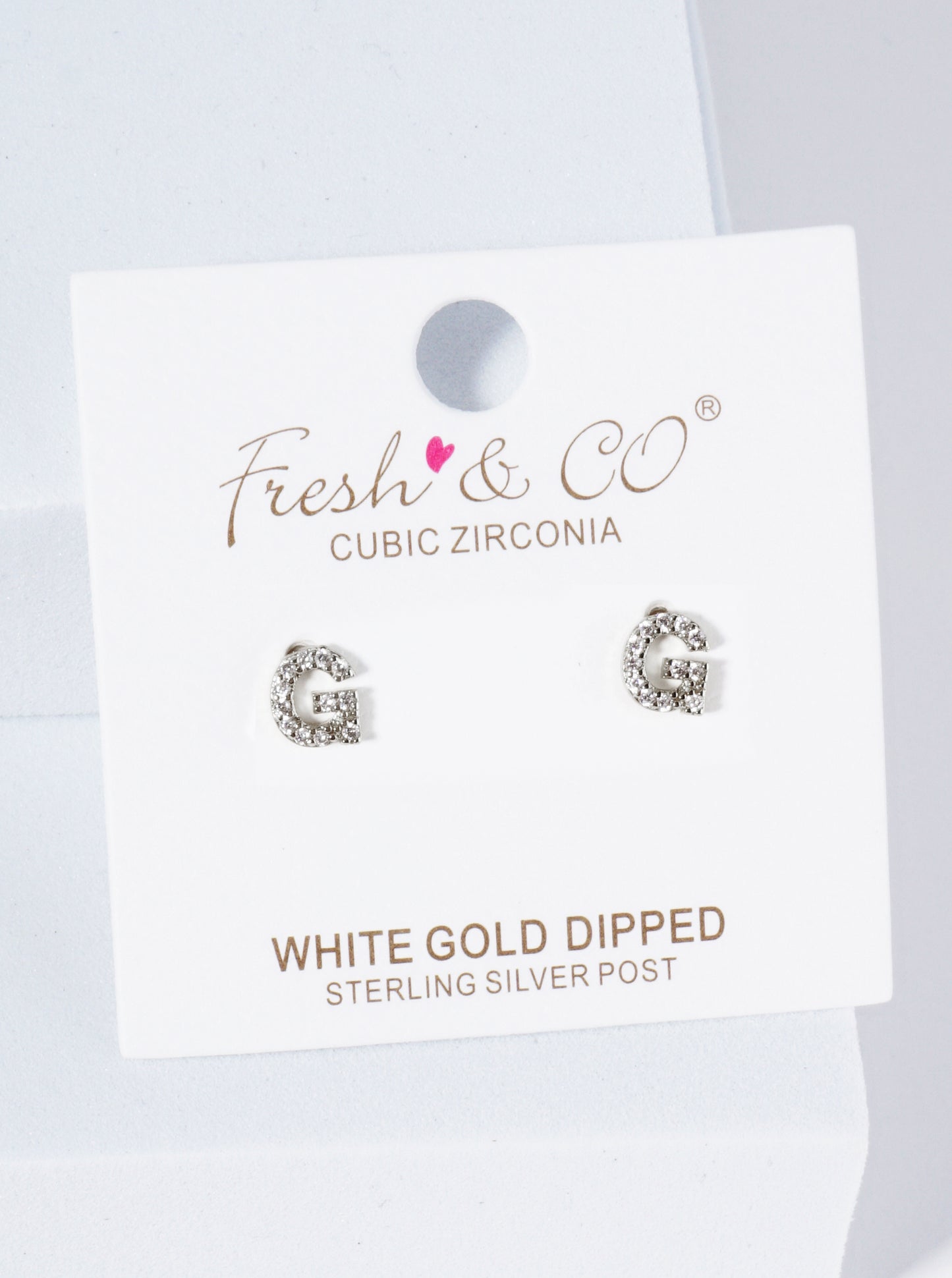 18K Gold Dipped Micro Pave Set Cubic Zirconia Initial Stud Earrings