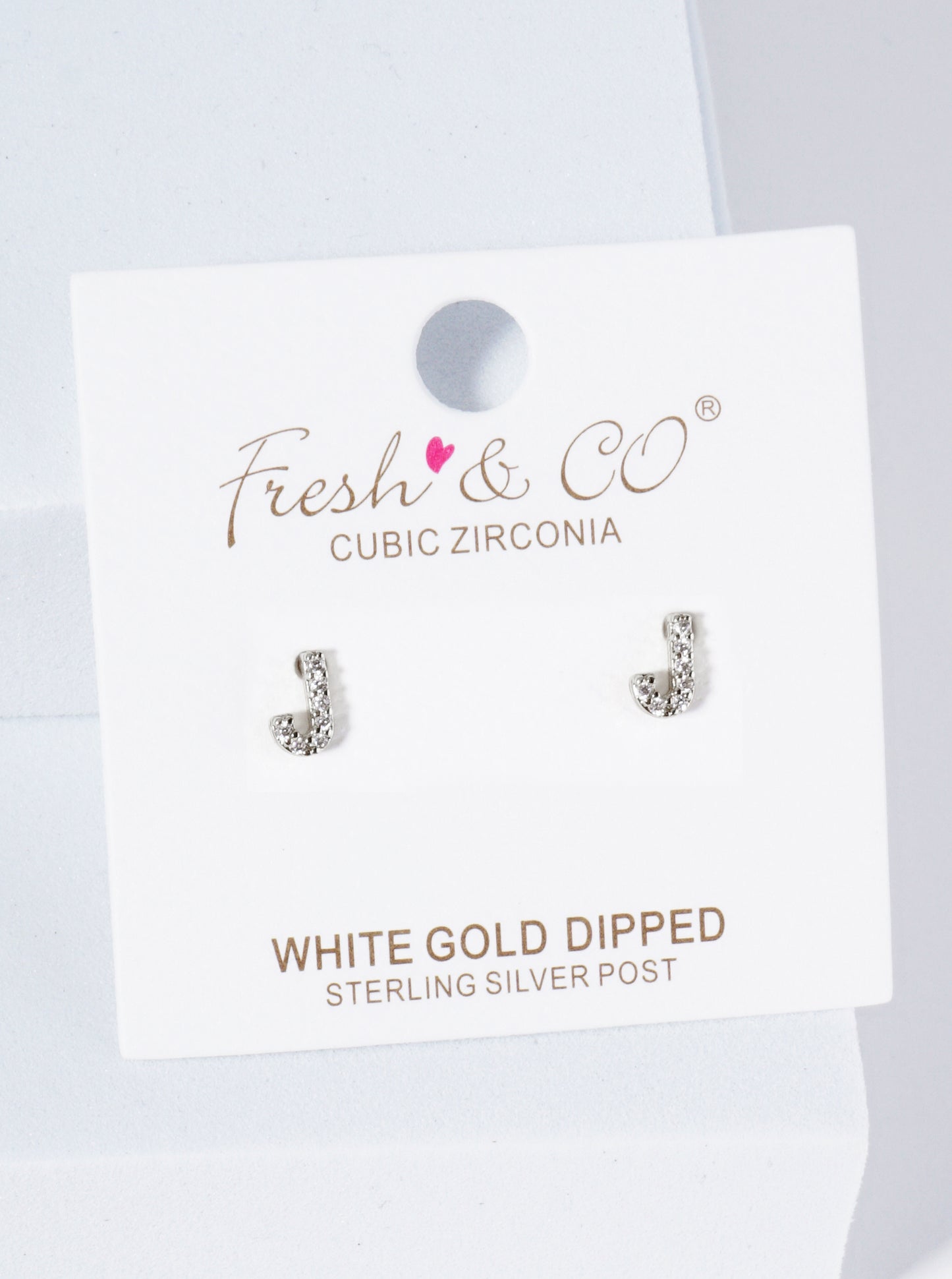 18K Gold Dipped Micro Pave Set Cubic Zirconia Initial Stud Earrings