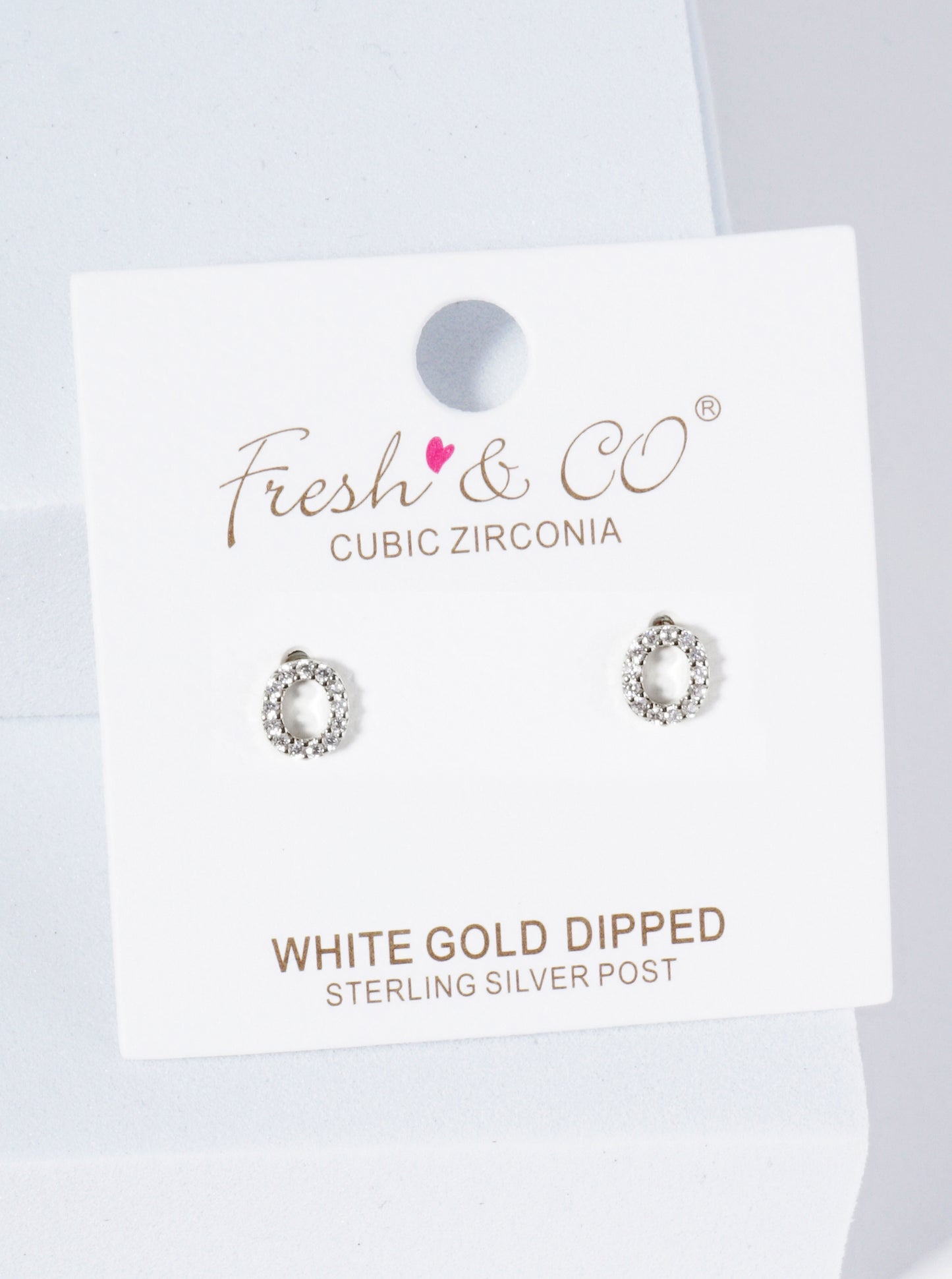 18K Gold Dipped Micro Pave Set Cubic Zirconia Initial Stud Earrings