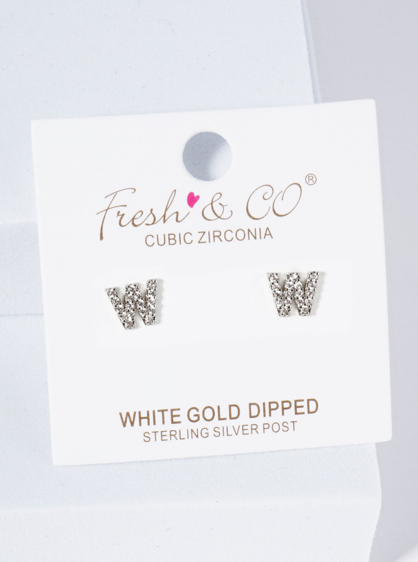 18K Gold Dipped Micro Pave Set Cubic Zirconia Initial Stud Earrings