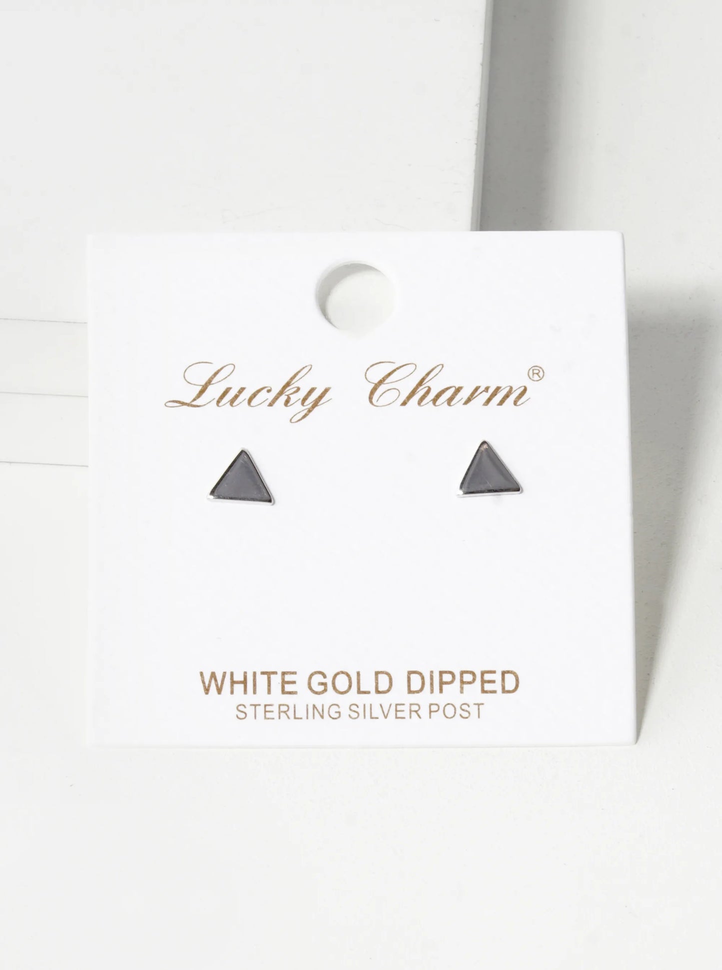 18K Gold Dipped Minimalist 5mm Brass Flat Triangle Sterling Silver Post Stud Earrings