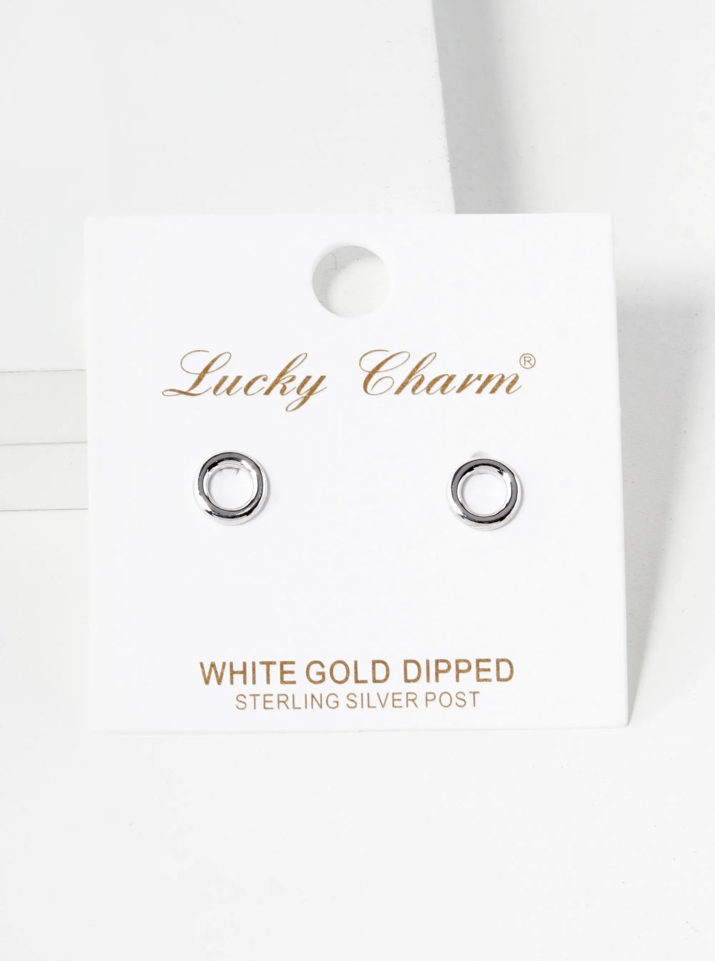 18K Gold Dipped Minimalist 7mm Brass Donut Sterling Silver Post Stud Earrings